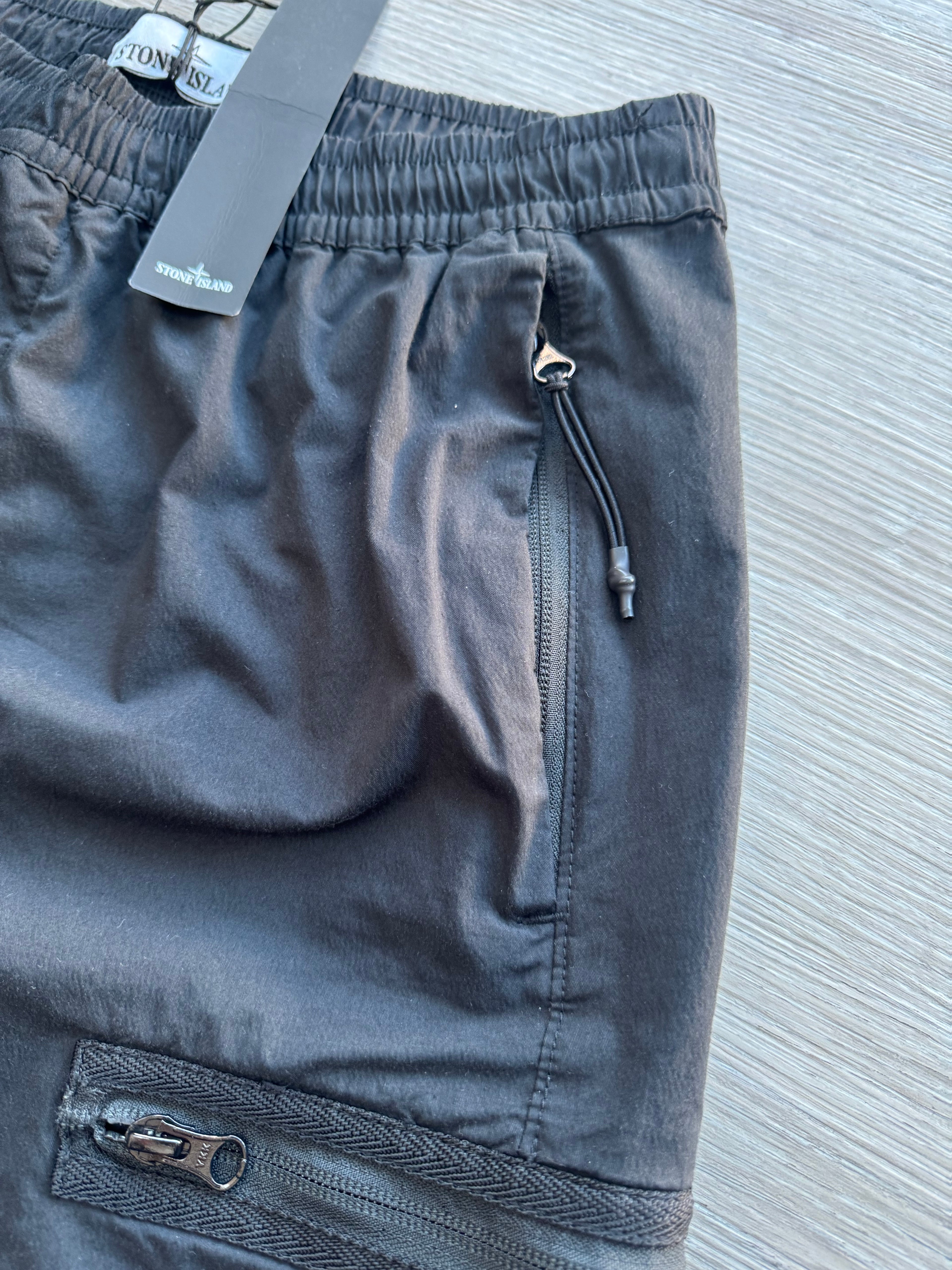 Stone Island Stretch-TC Cargo Trousers - Black