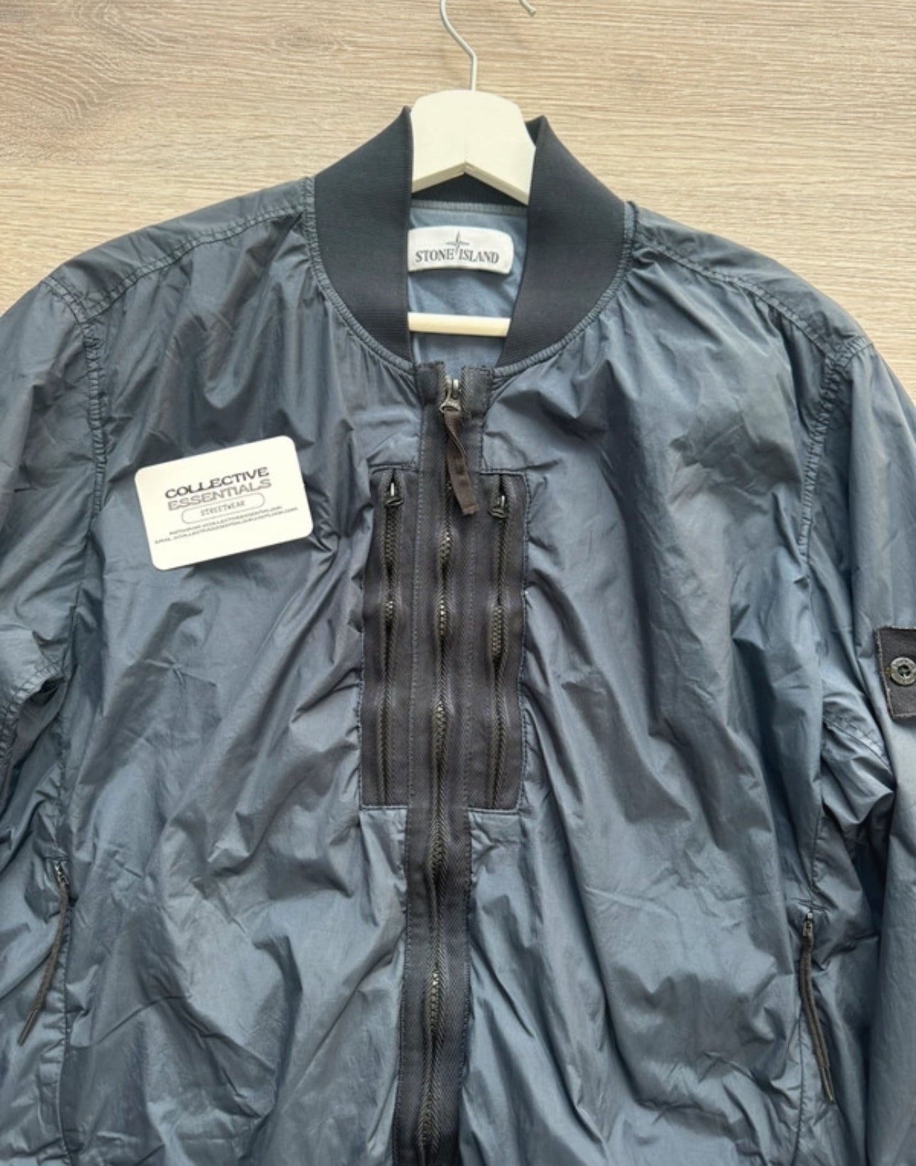 Stone Island Crinkle Reps Bomber Jacket - Navy