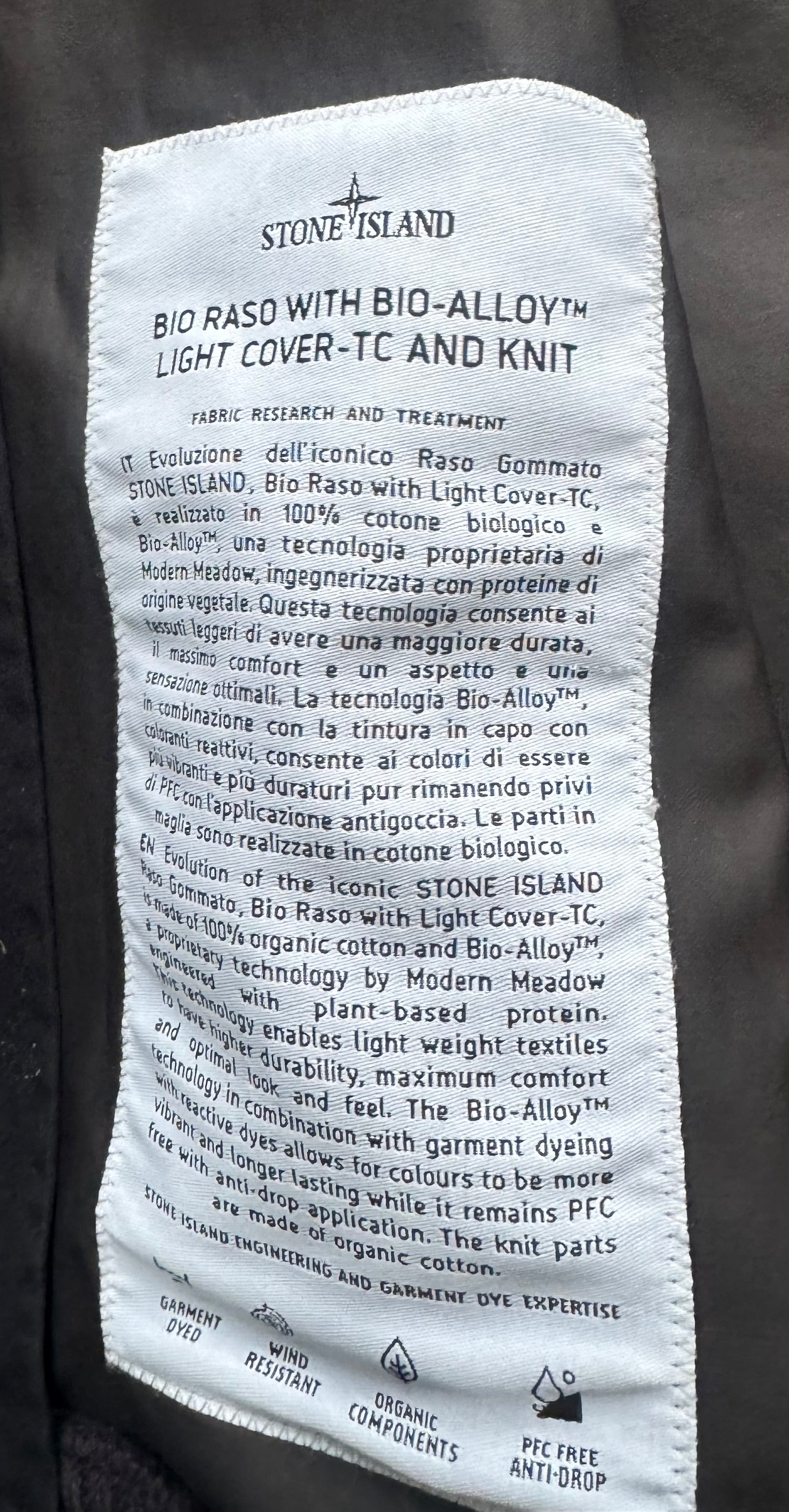 Stone Island Bio Raso with Bio-Alloy Light Cover-TC Knitted Bomber - Large