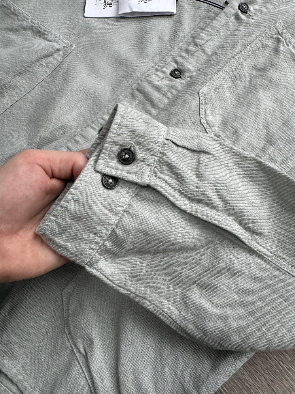 C.P. Company Buttoned Cotton/Linen Blend Overshirt - Medium