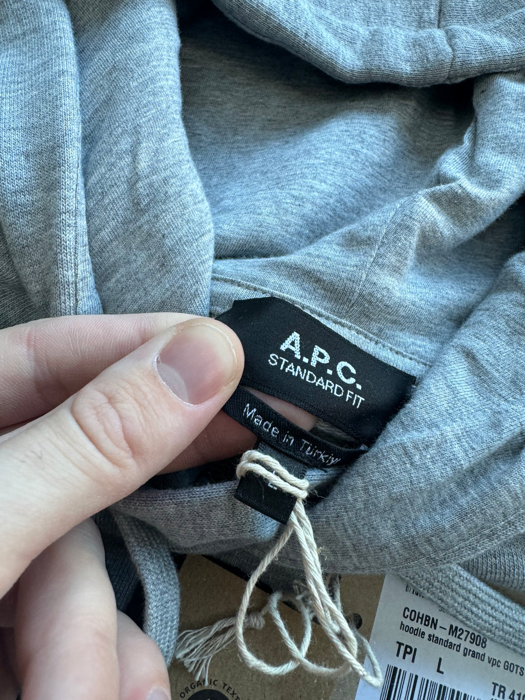 A.P.C. Flocked Logo Cotton Hoodie - Large