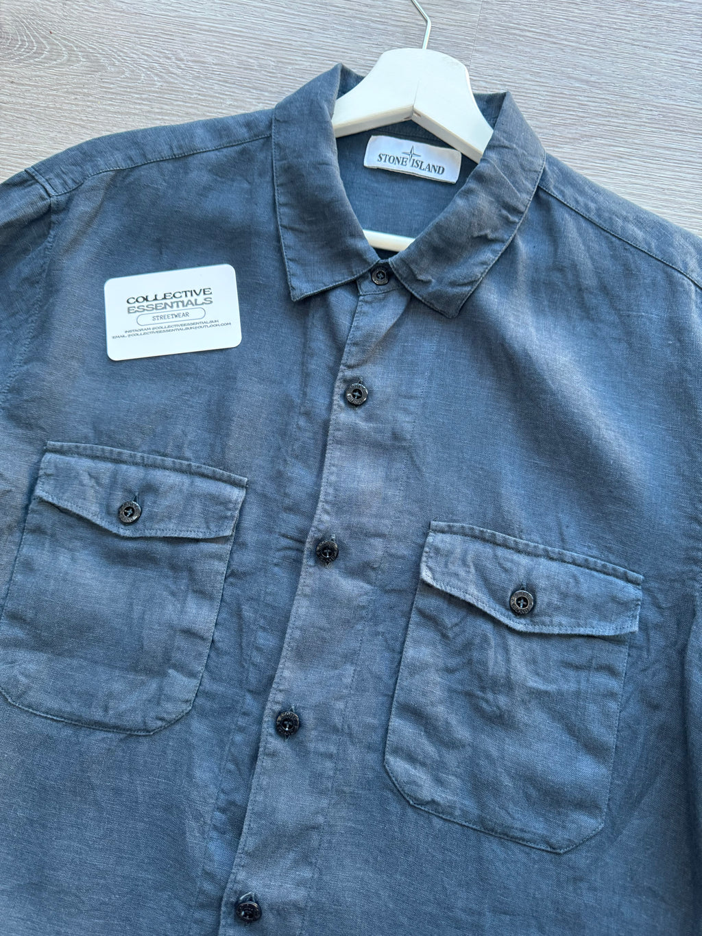 Stone Island Linen Overshirt - Navy