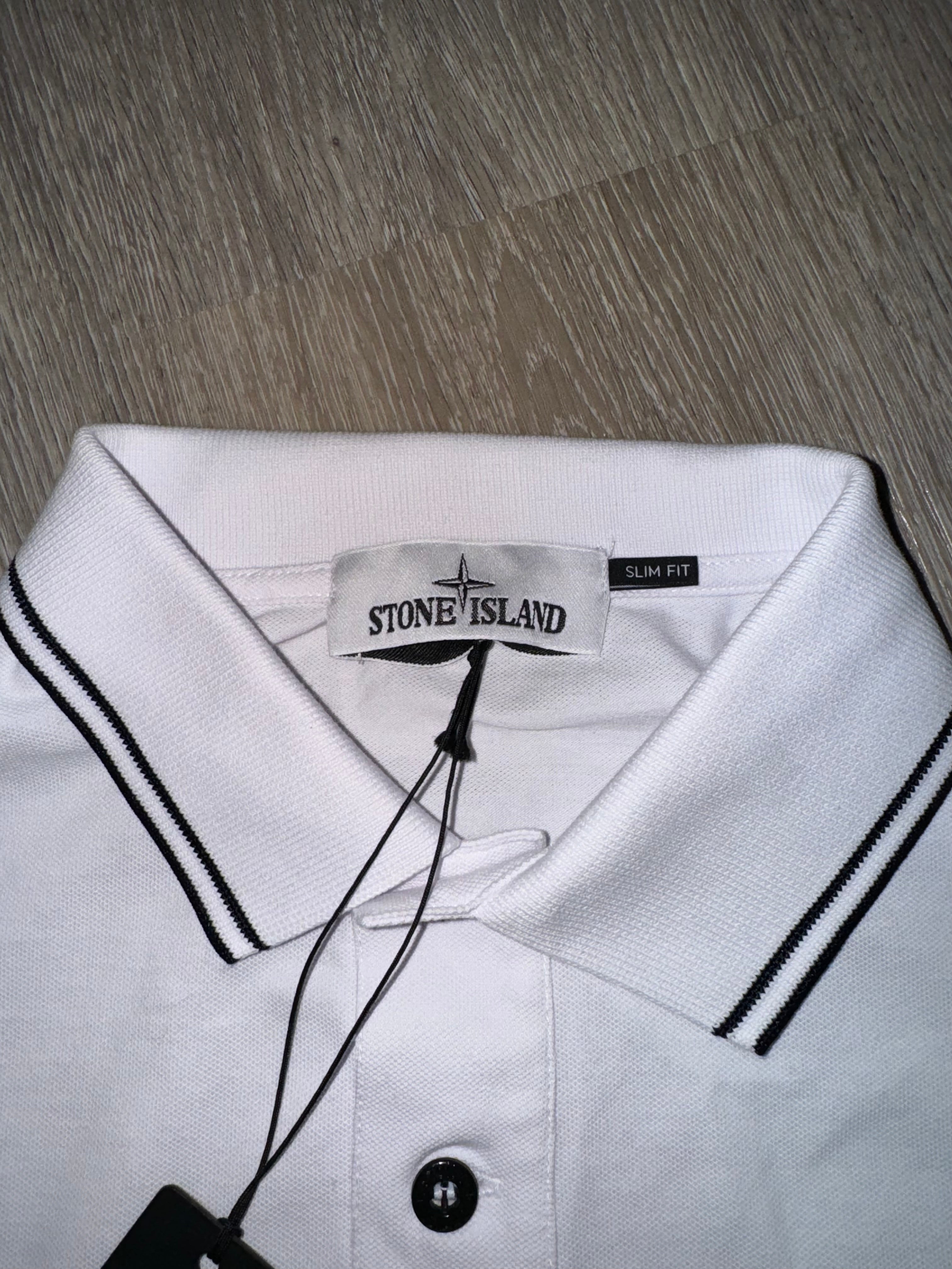 Stone Island Long Sleeved Polo - White