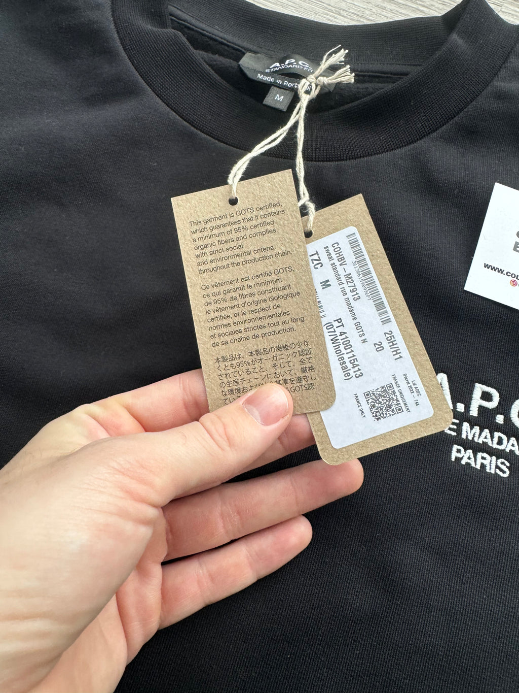 A.P.C. Rue Madame Paris Black Sweatshirt - Medium