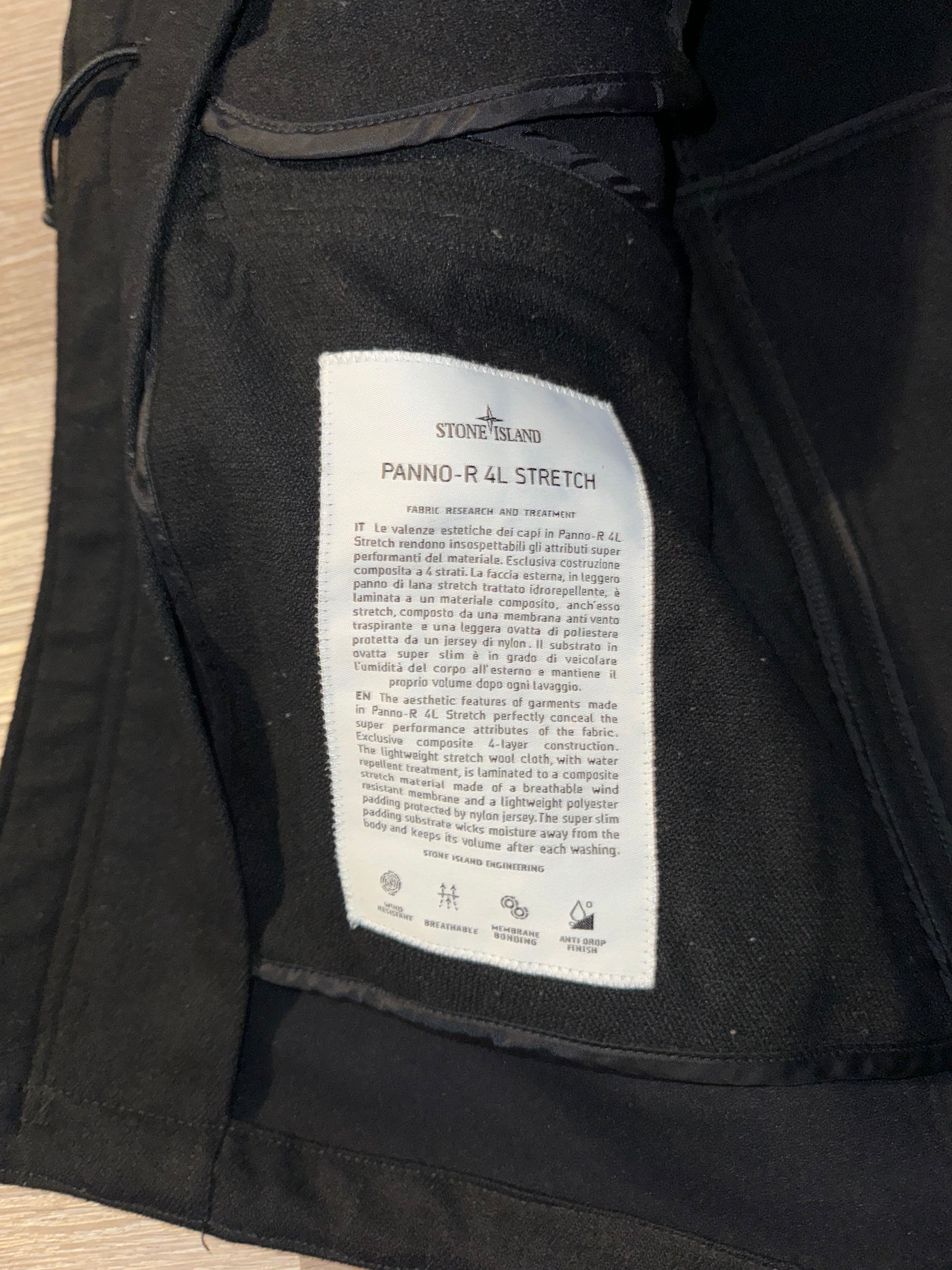 Stone Island Panno-R 4L Stretch Wool Jacket - Small (Black)