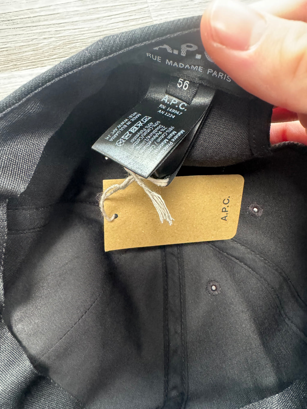 A.P.C. Embroidered Logo Black Baseball Cap