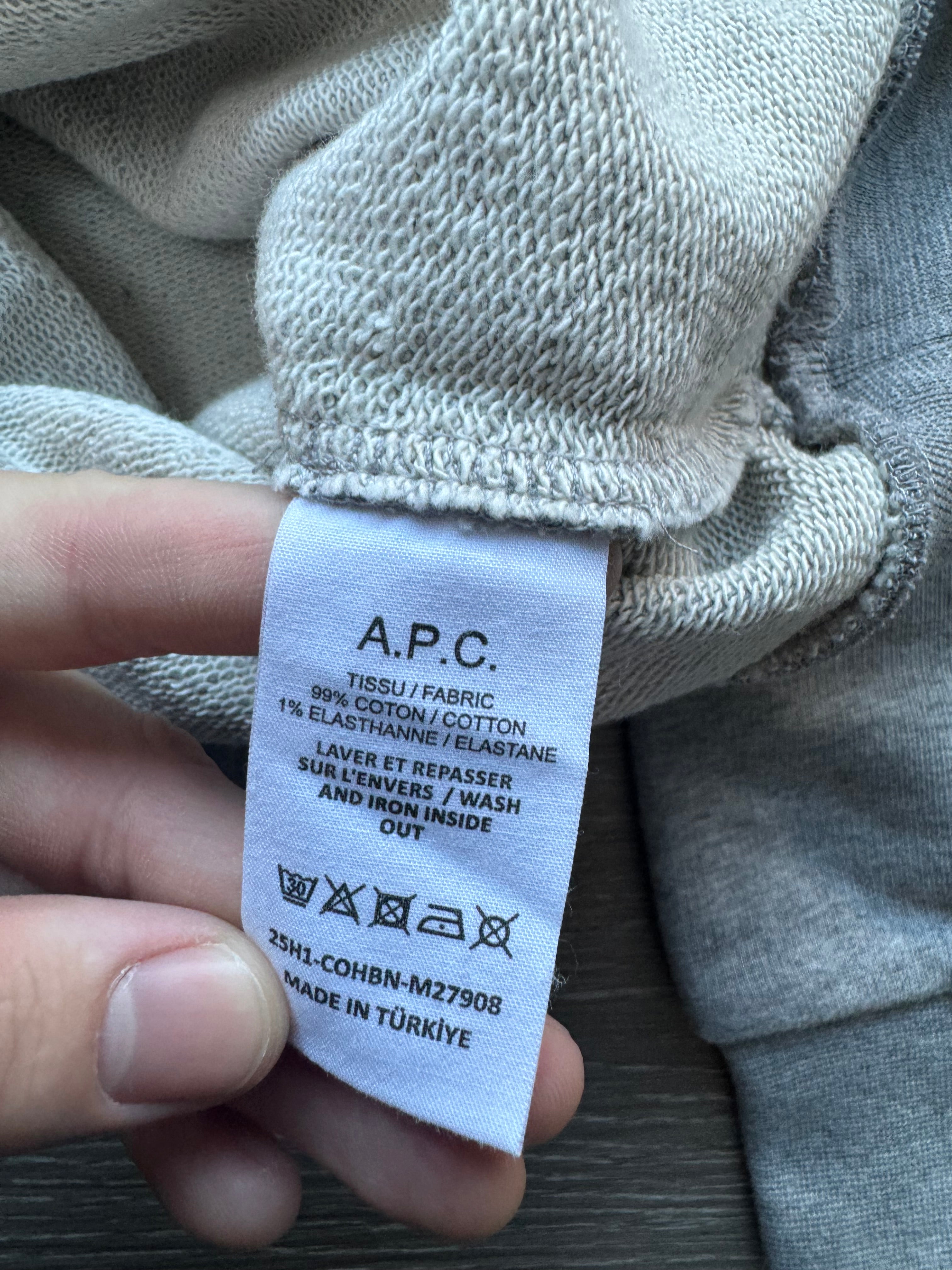A.P.C. Flocked Logo Cotton Hoodie - Large
