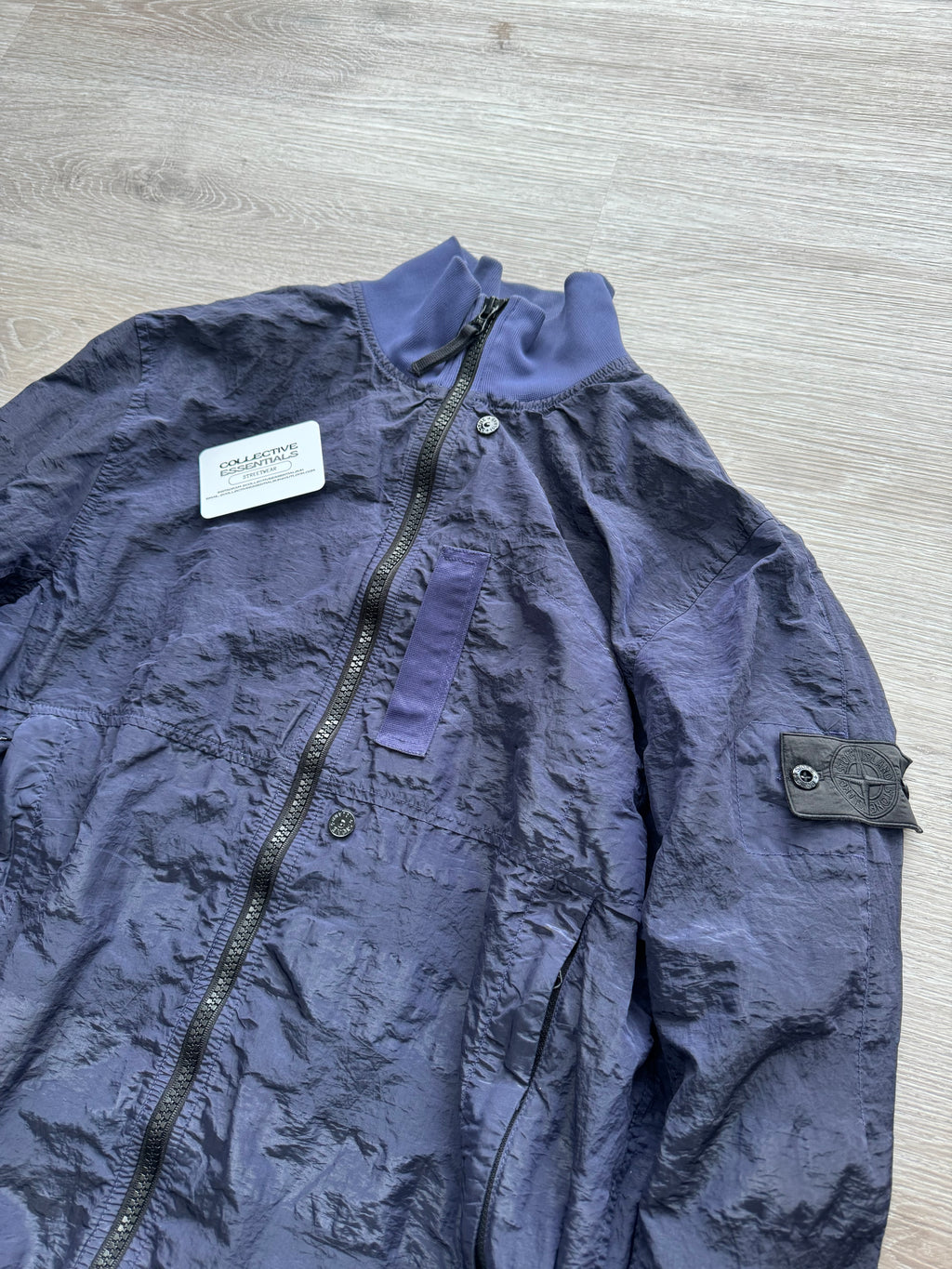 Stone Island Shadow Projects Striped Nylon Metal Jacket - Navy