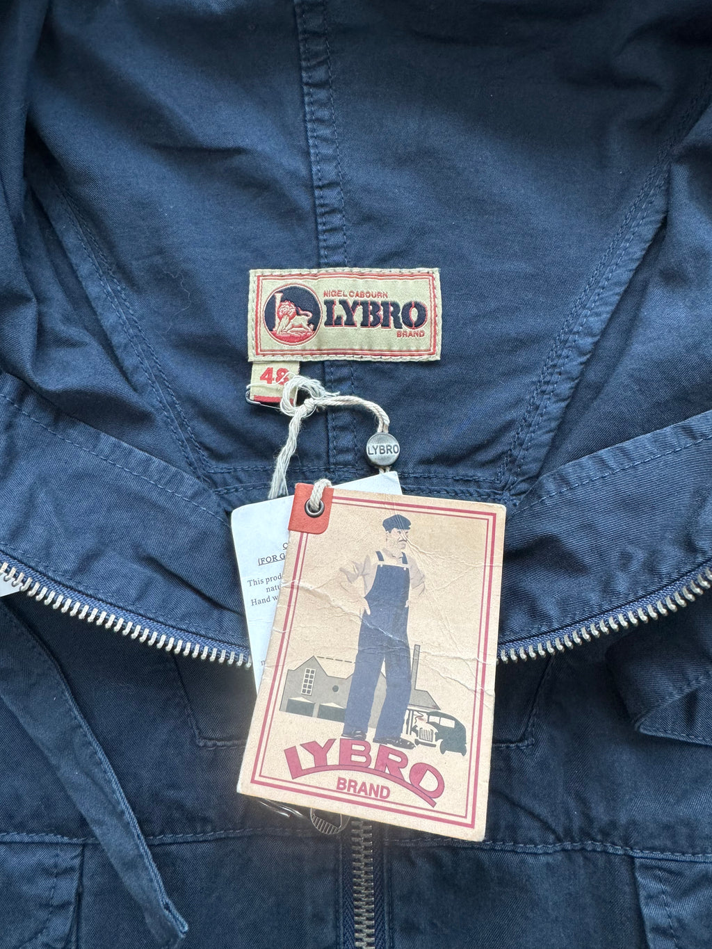 Nigel Cabourn Lybro Navy Zip Army Smock - Medium