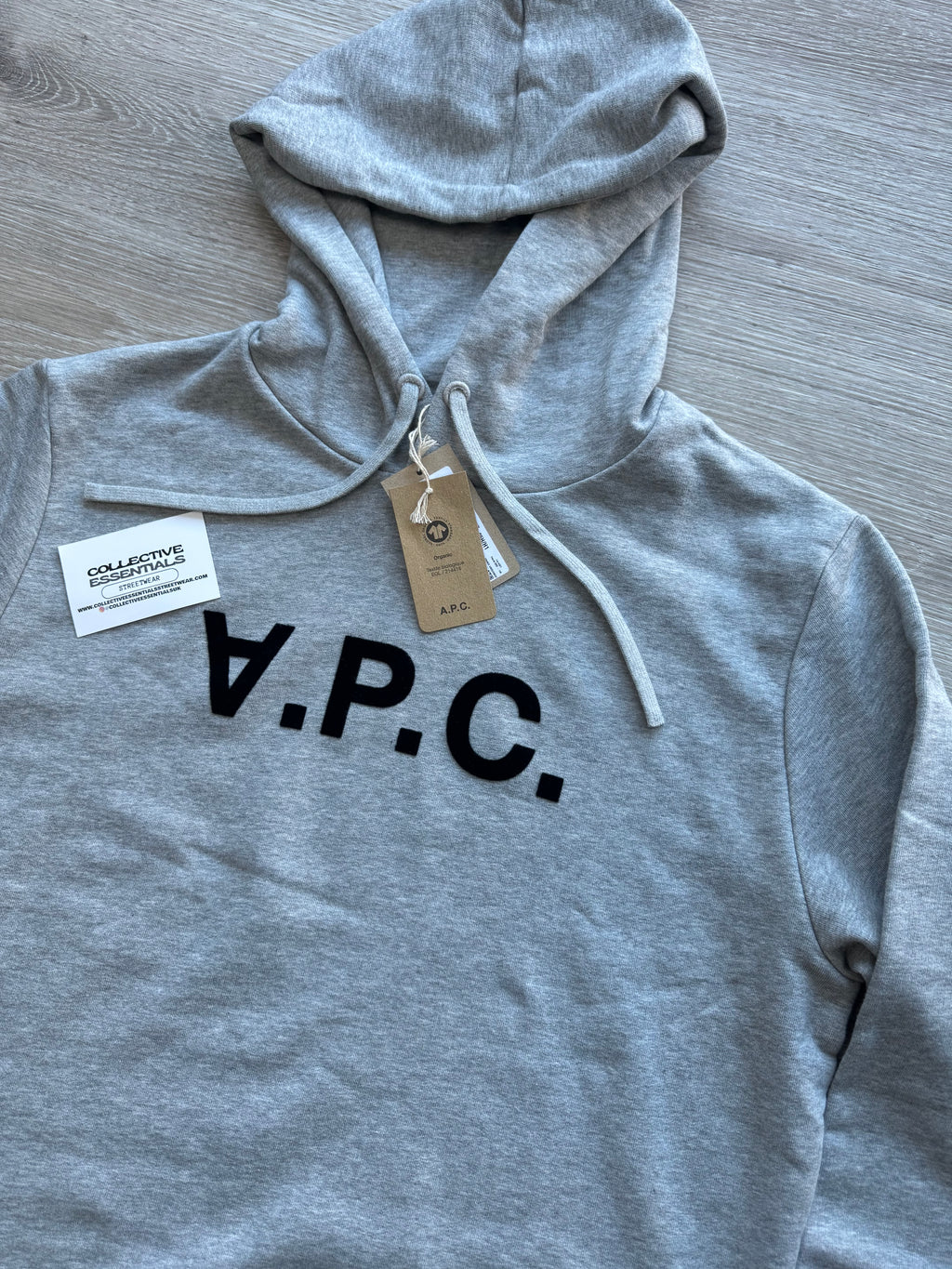 A.P.C. Flocked Logo Cotton Hoodie - Large