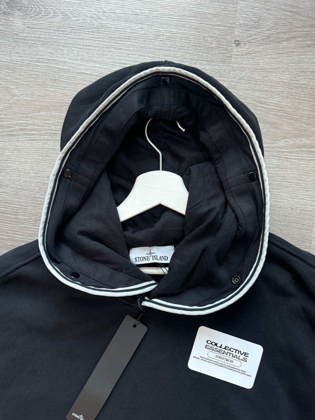 Stone Island Brushed Cotton Hoodie - Black