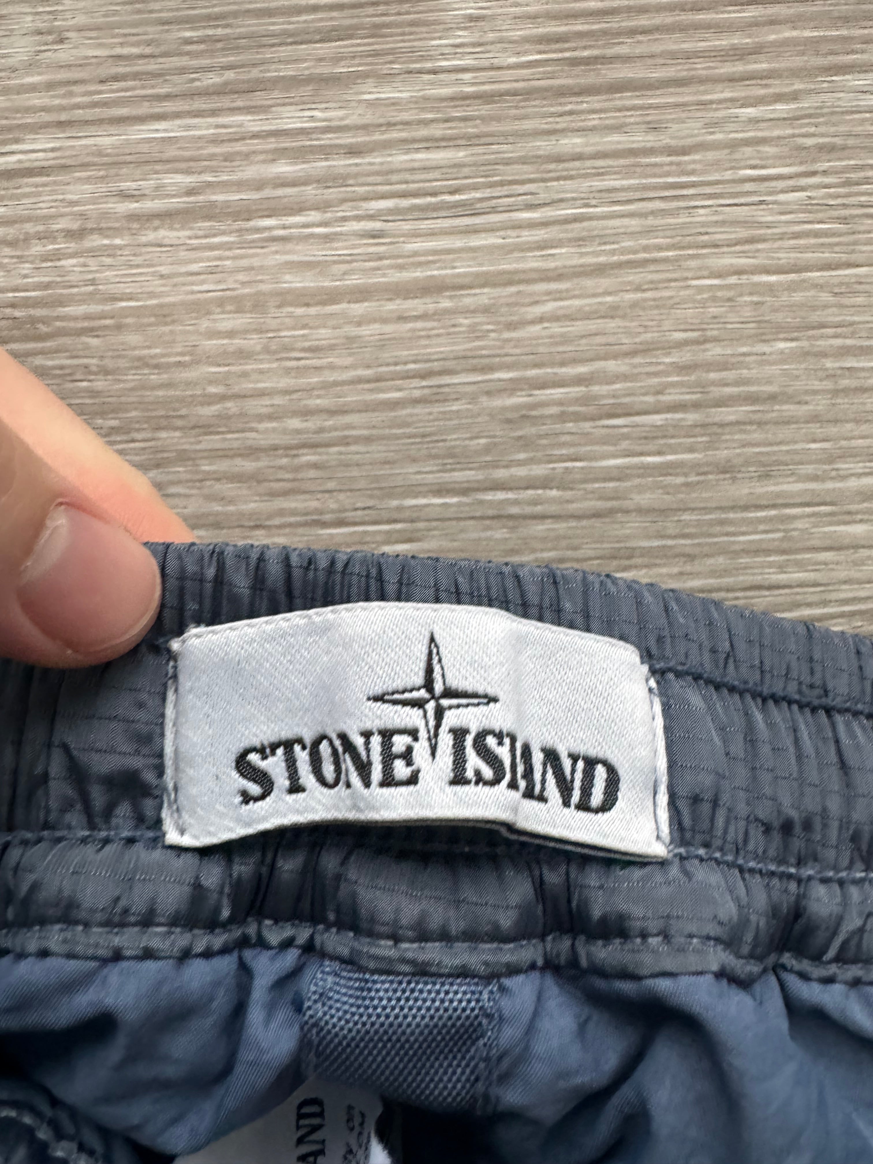 Stone Island Blue Shimmer Nylon Metal Swimming Shorts - Medium