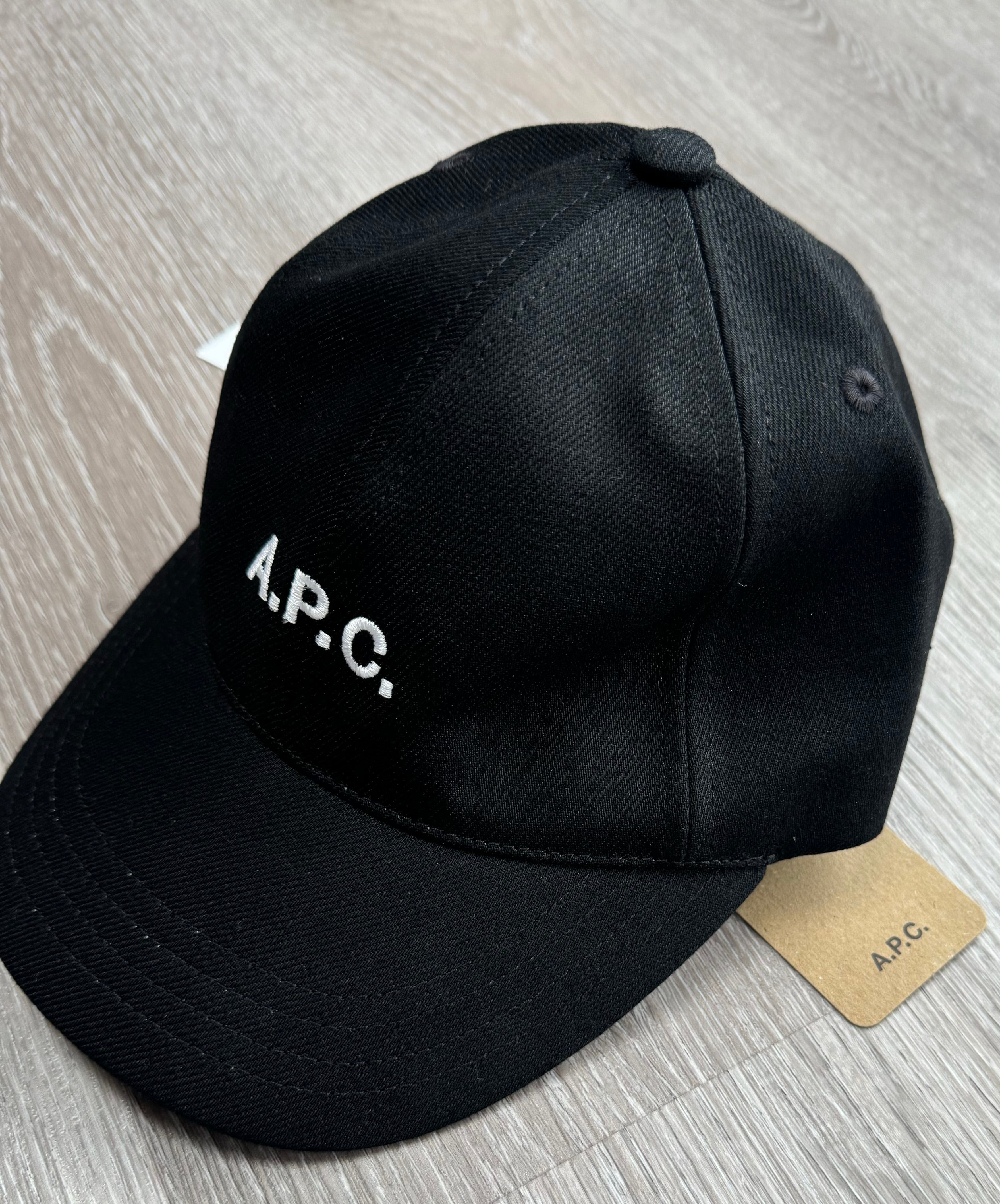 A.P.C. Embroidered Logo Black Baseball Cap