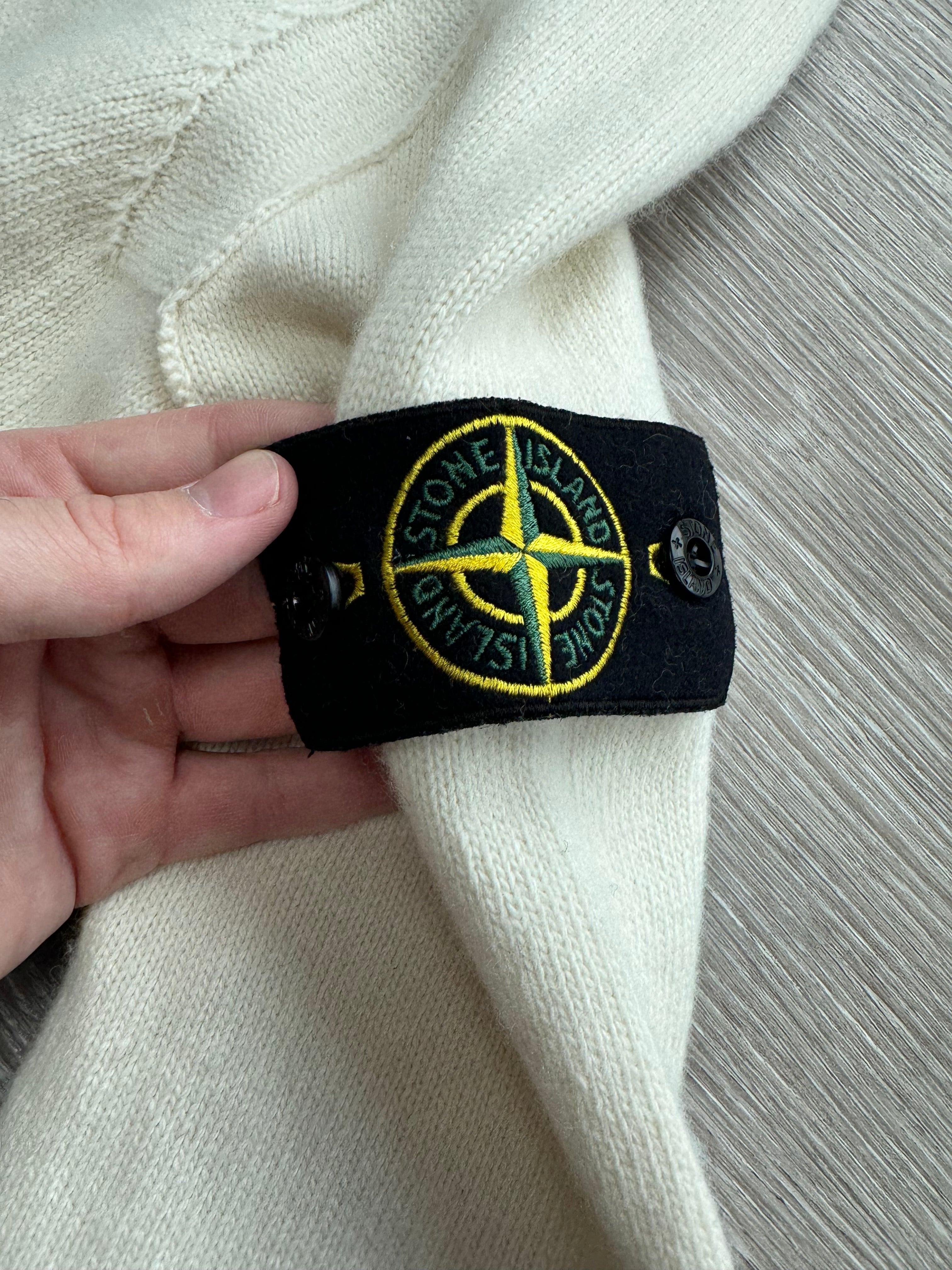 Stone Island Knitted Quarter-Zip Sweatshirt - Medium (Cream)