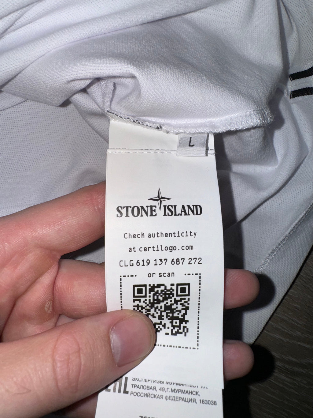 Stone Island Long Sleeved Polo - White