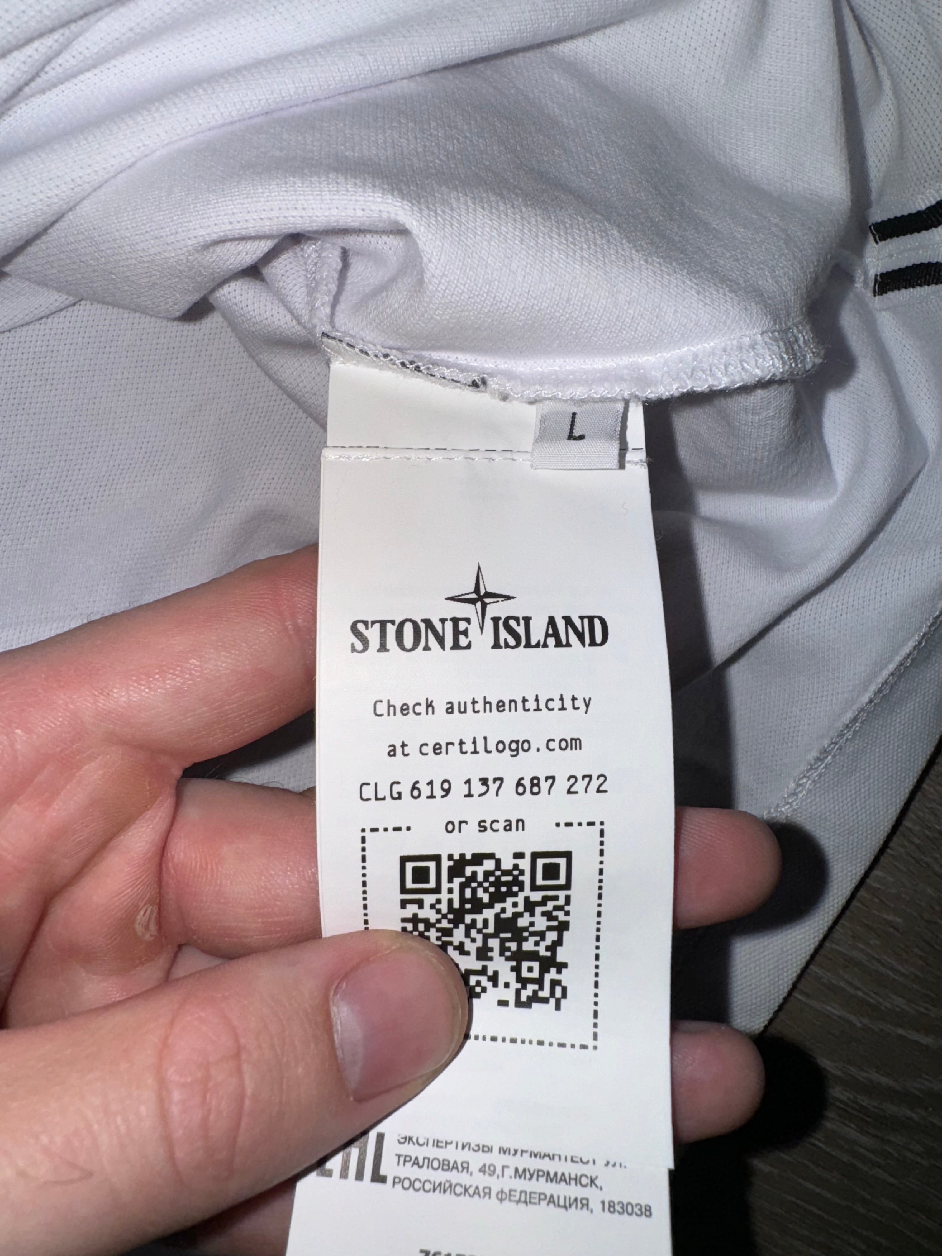 Stone Island Long Sleeved Polo - White