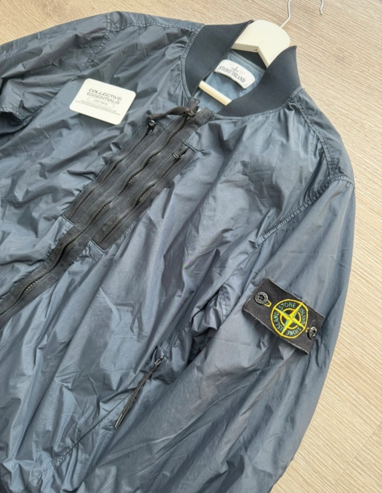 Stone Island Crinkle Reps Bomber Jacket - Navy