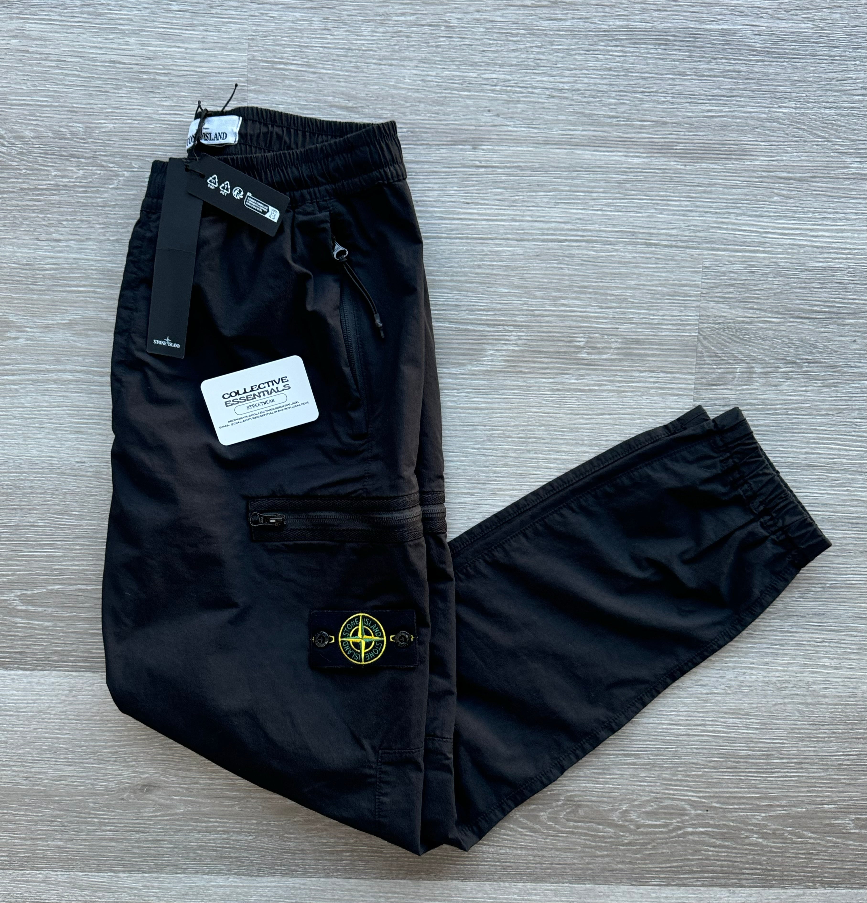 Stone Island Stretch-TC Cargo Trousers - Black