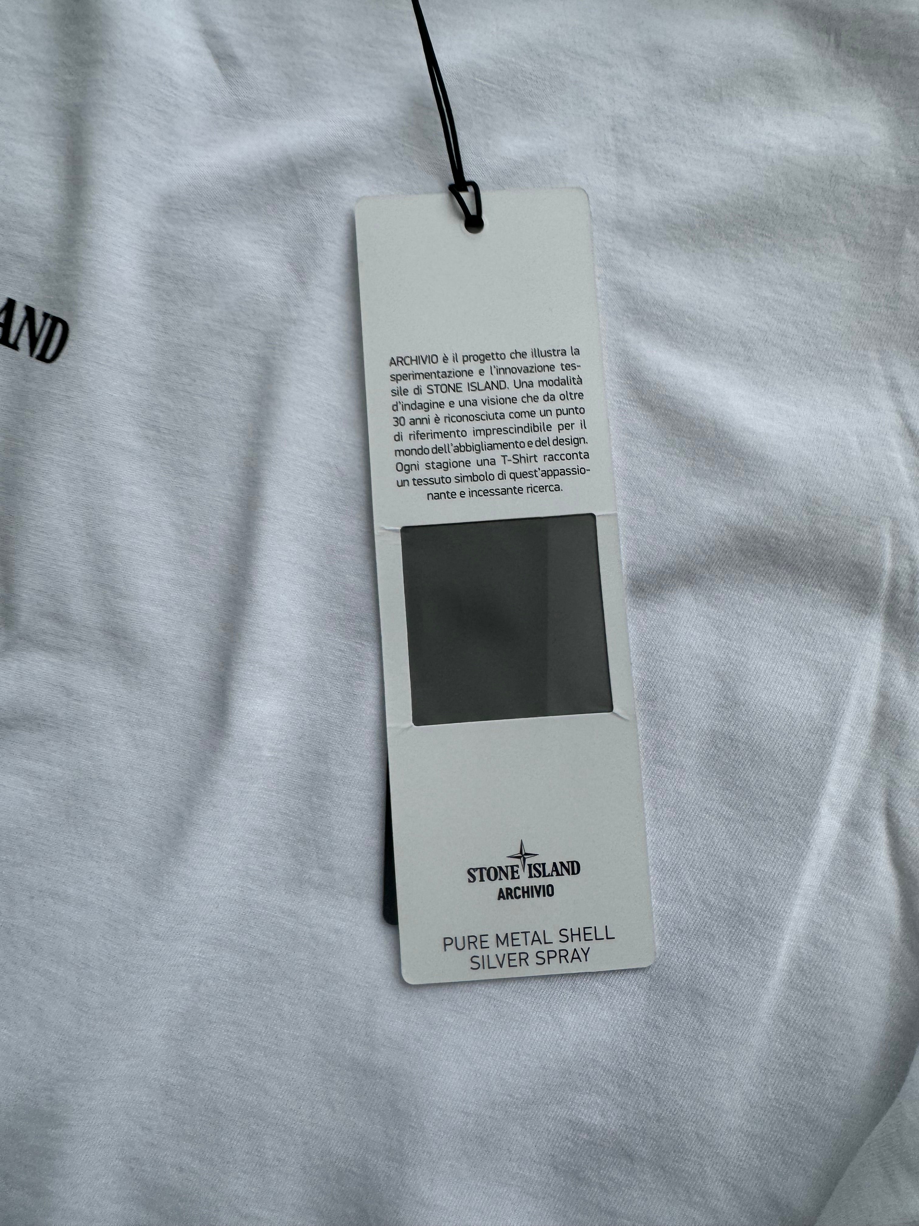 Stone Island Archivio Pure Metal Silver Spray T-Shirt - XXL