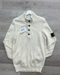 Stone Island Knitted Quarter-Zip Sweatshirt - Medium (Cream)