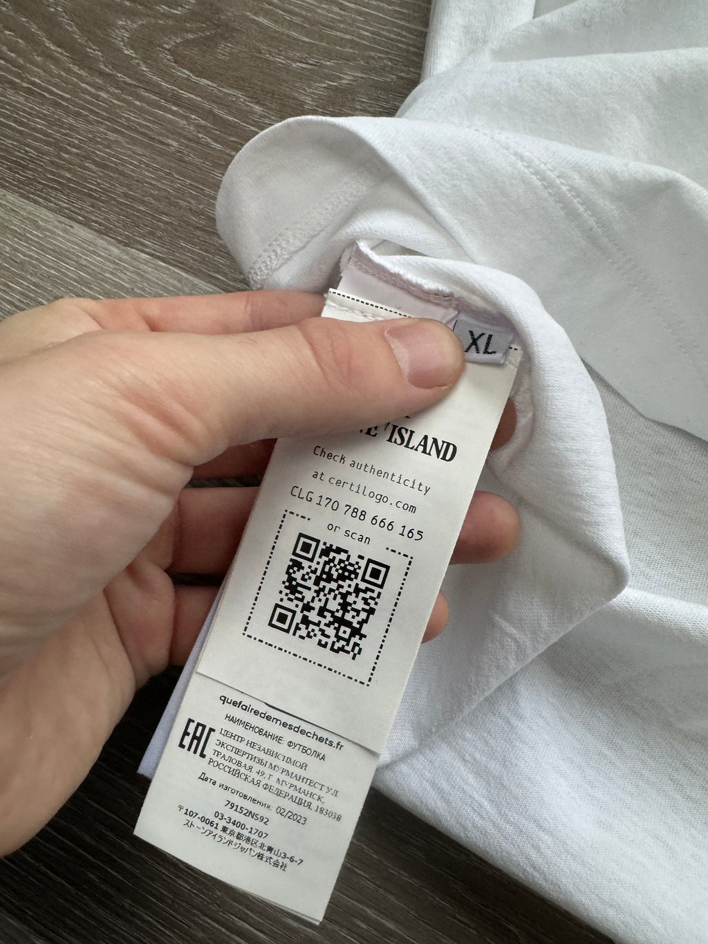 Stone Island White Industrial Two Textured Print T-Shirt - XL