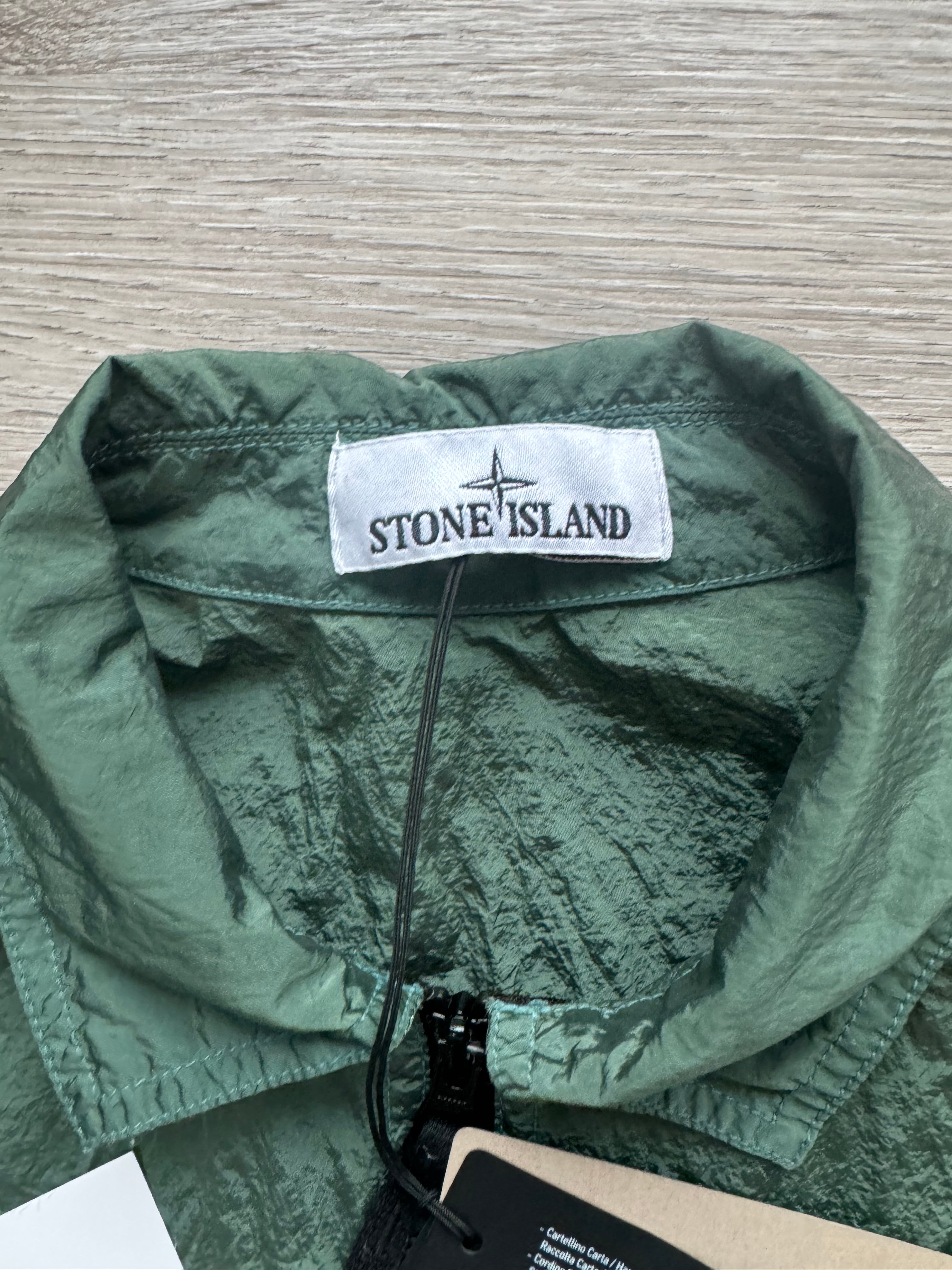 Stone Island Green Nylon Metal Overshirt - Medium