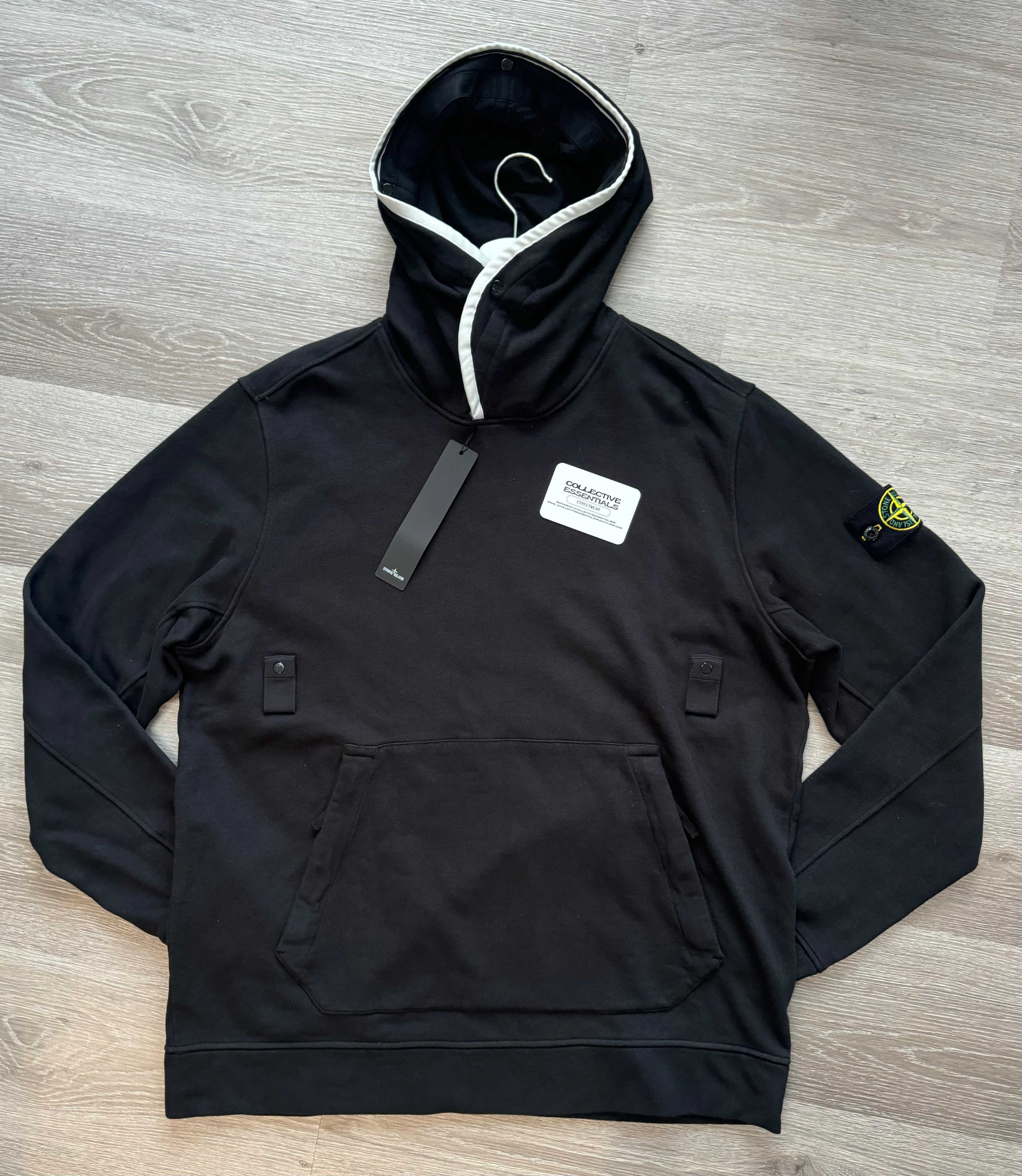 Stone Island Brushed Cotton Hoodie - Black