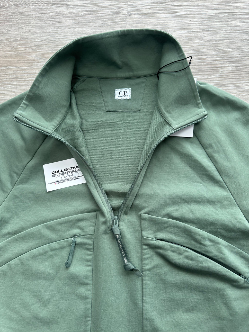 C.P. Company Green Metropolis Series Half Zip Sweatshirt - Large