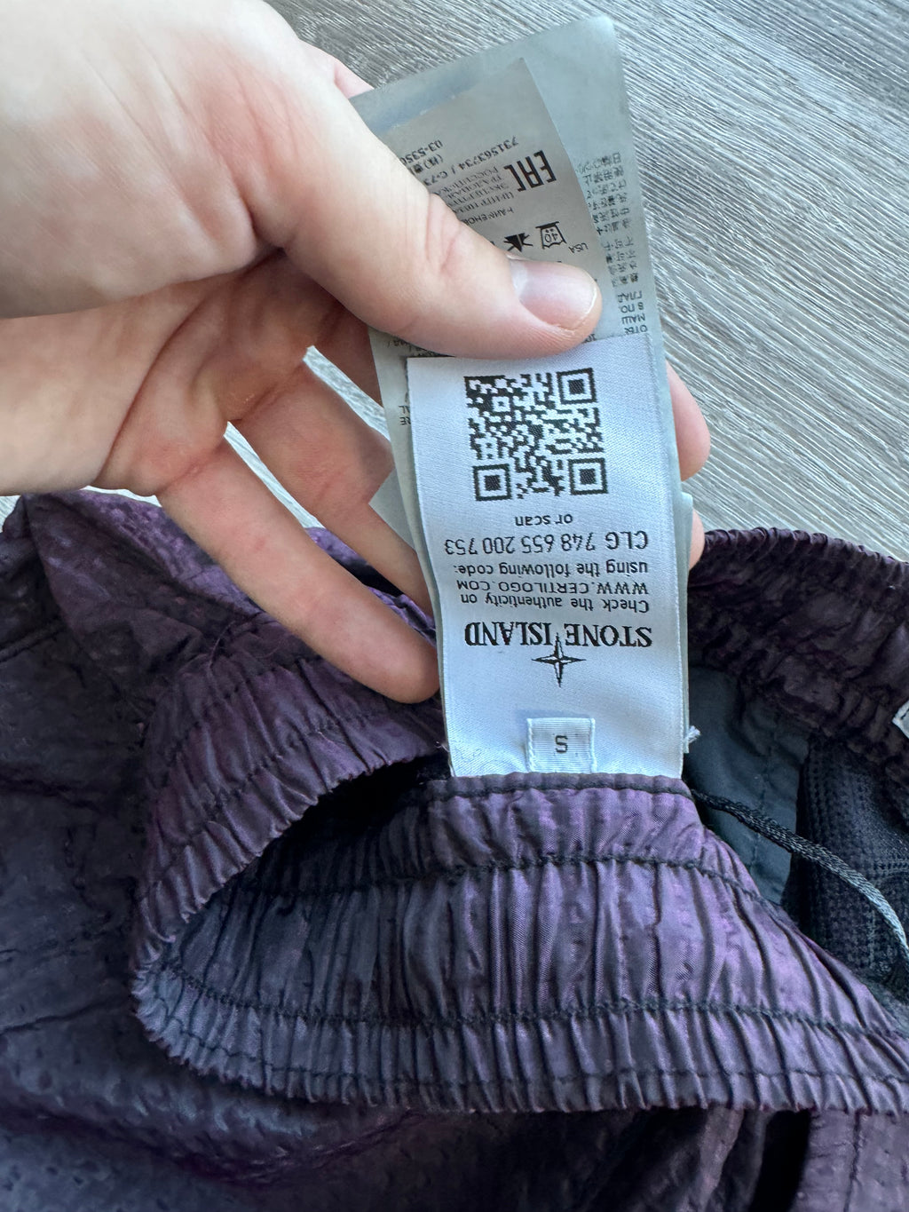 Stone Island Nylon Metal Purple Trousers - Small