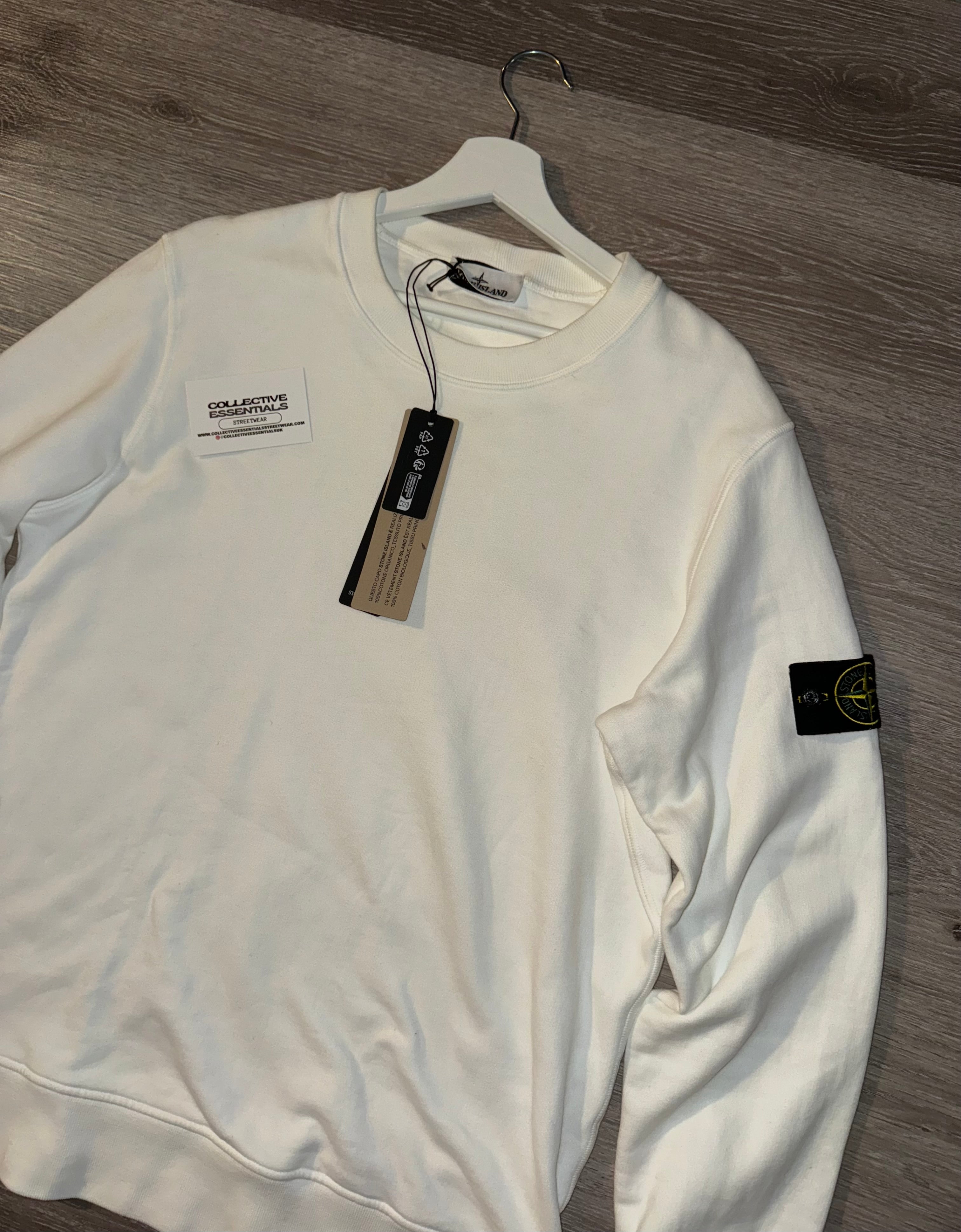 Stone Island Crewneck Sweatshirt (White) Large