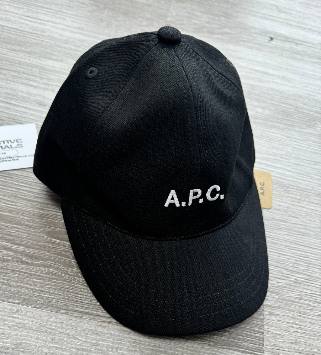 A.P.C. Embroidered Logo Black Baseball Cap