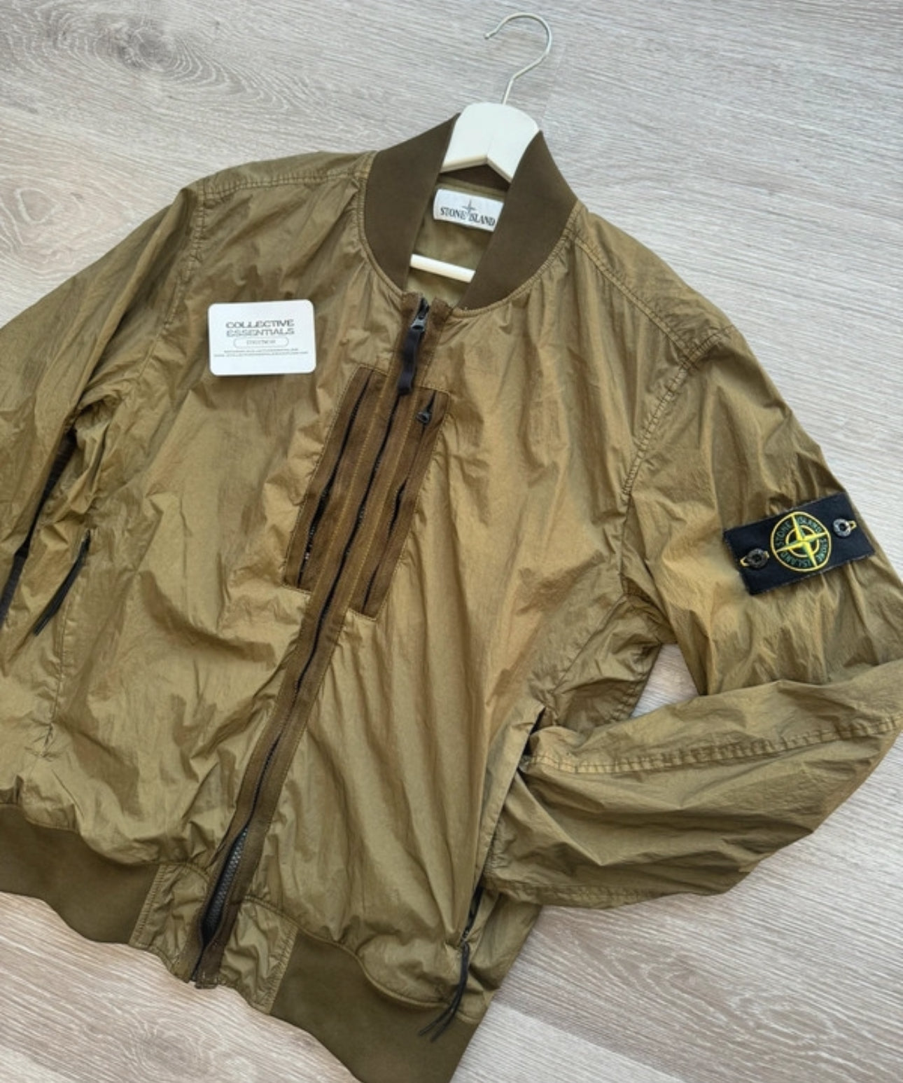 Stone Island Crinkle Reps Bomber - Khaki