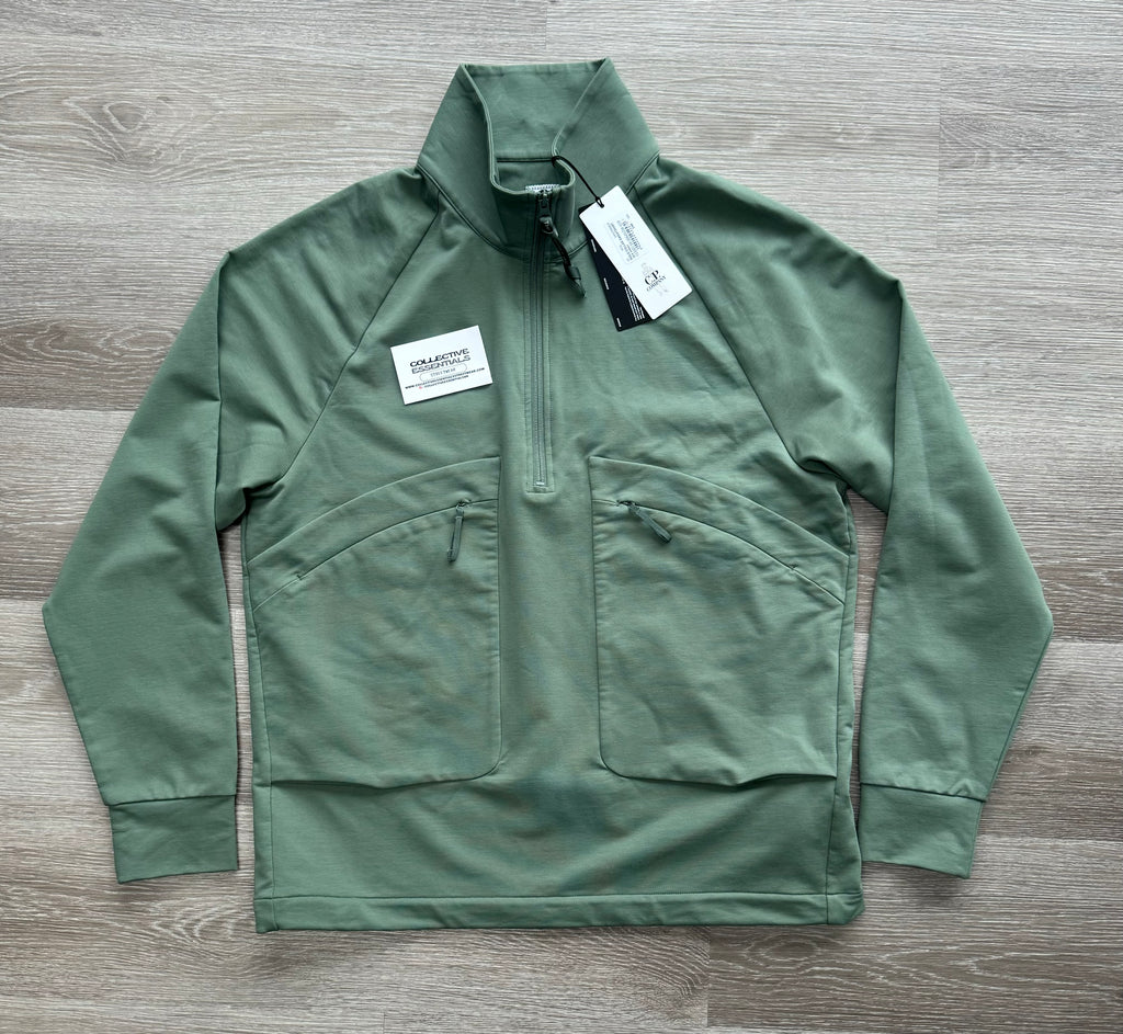 C.P. Company Green Metropolis Series Half Zip Sweatshirt - Large