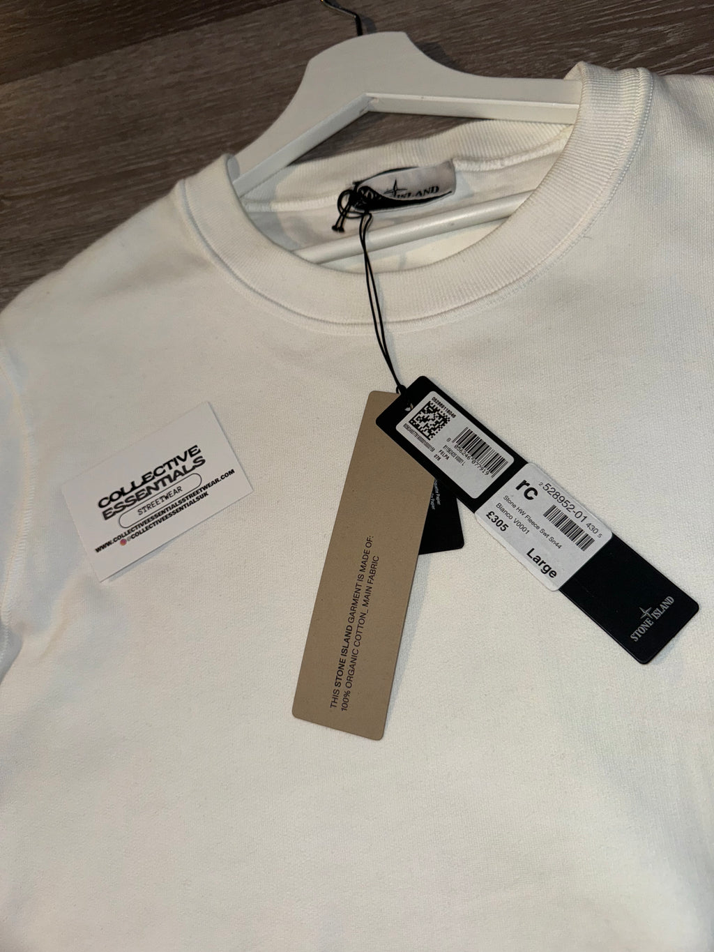 Stone Island Crewneck Sweatshirt (White) Large