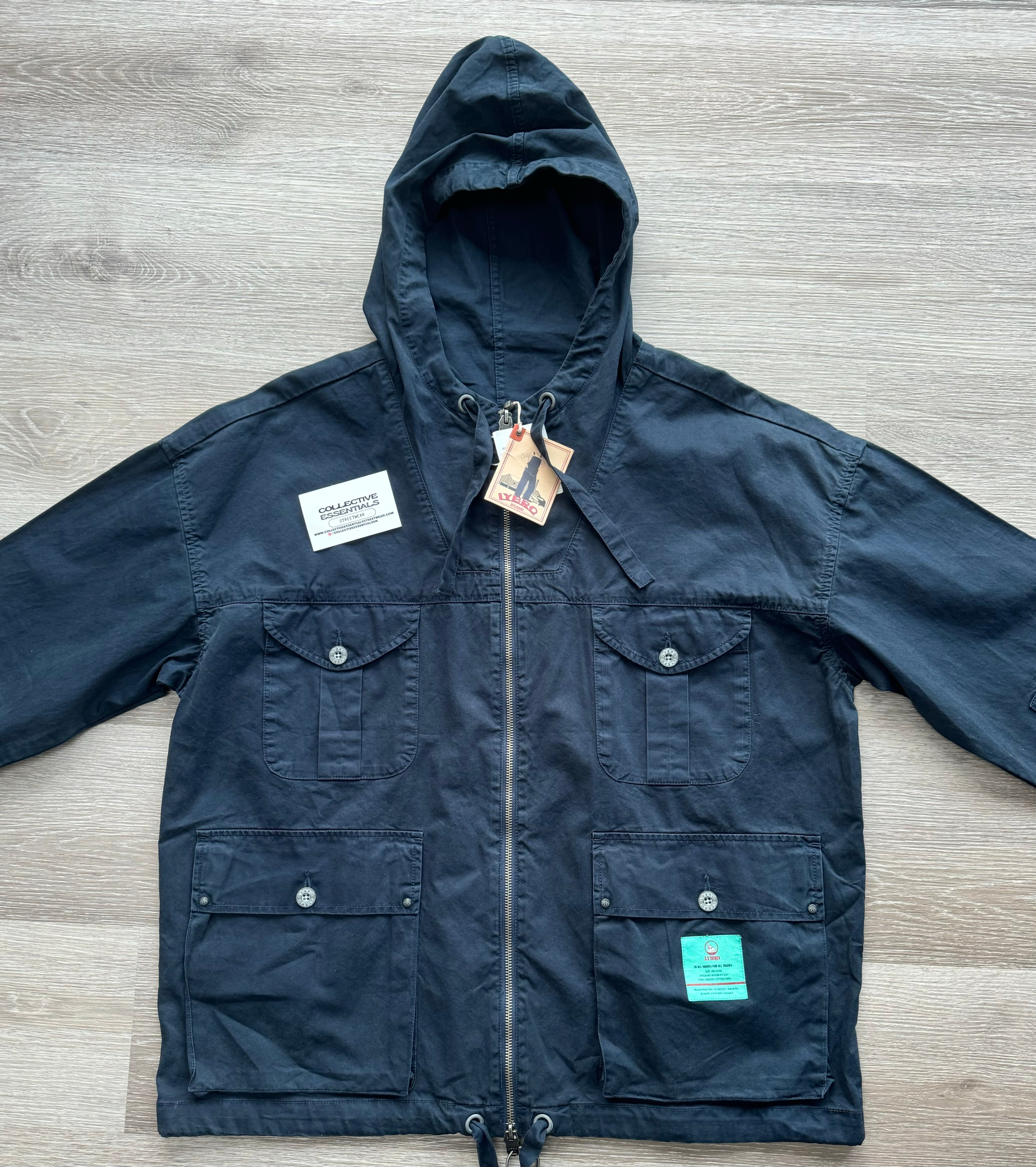 Nigel Cabourn Lybro Navy Zip Army Smock - Medium
