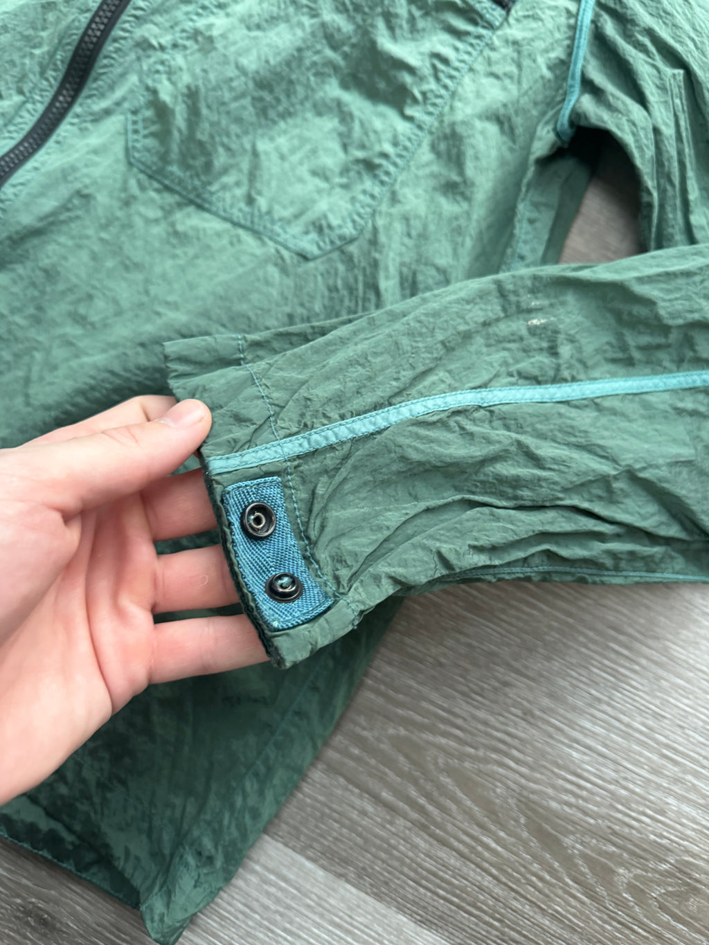 Stone Island Green Nylon Metal Overshirt - Medium