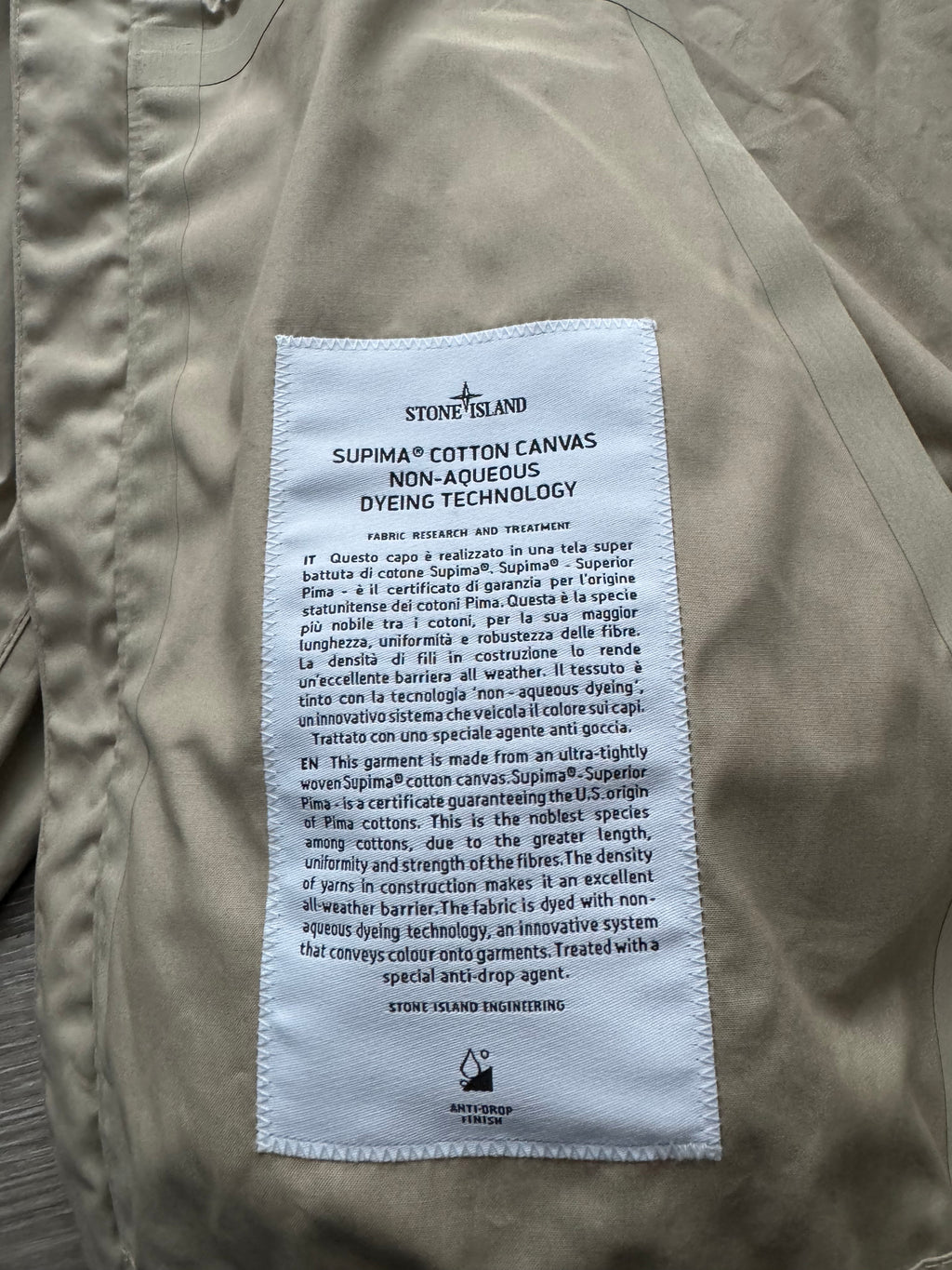 Stone Island Suprima Cotton Canvas Jacket - Beige