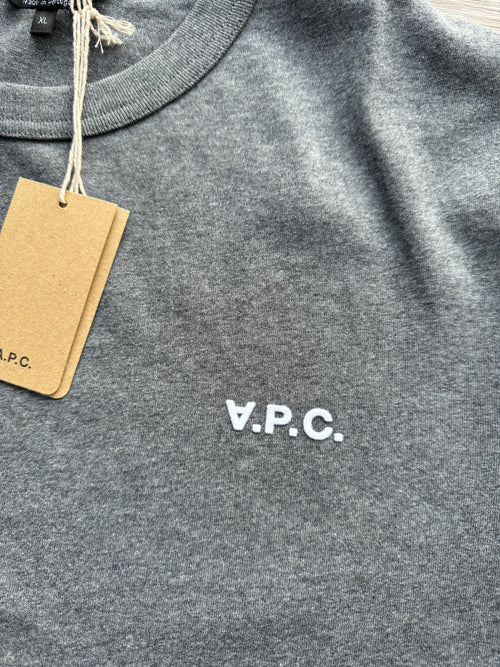 A.P.C. Grey Boxy-Fit Logo T-Shirt - XL