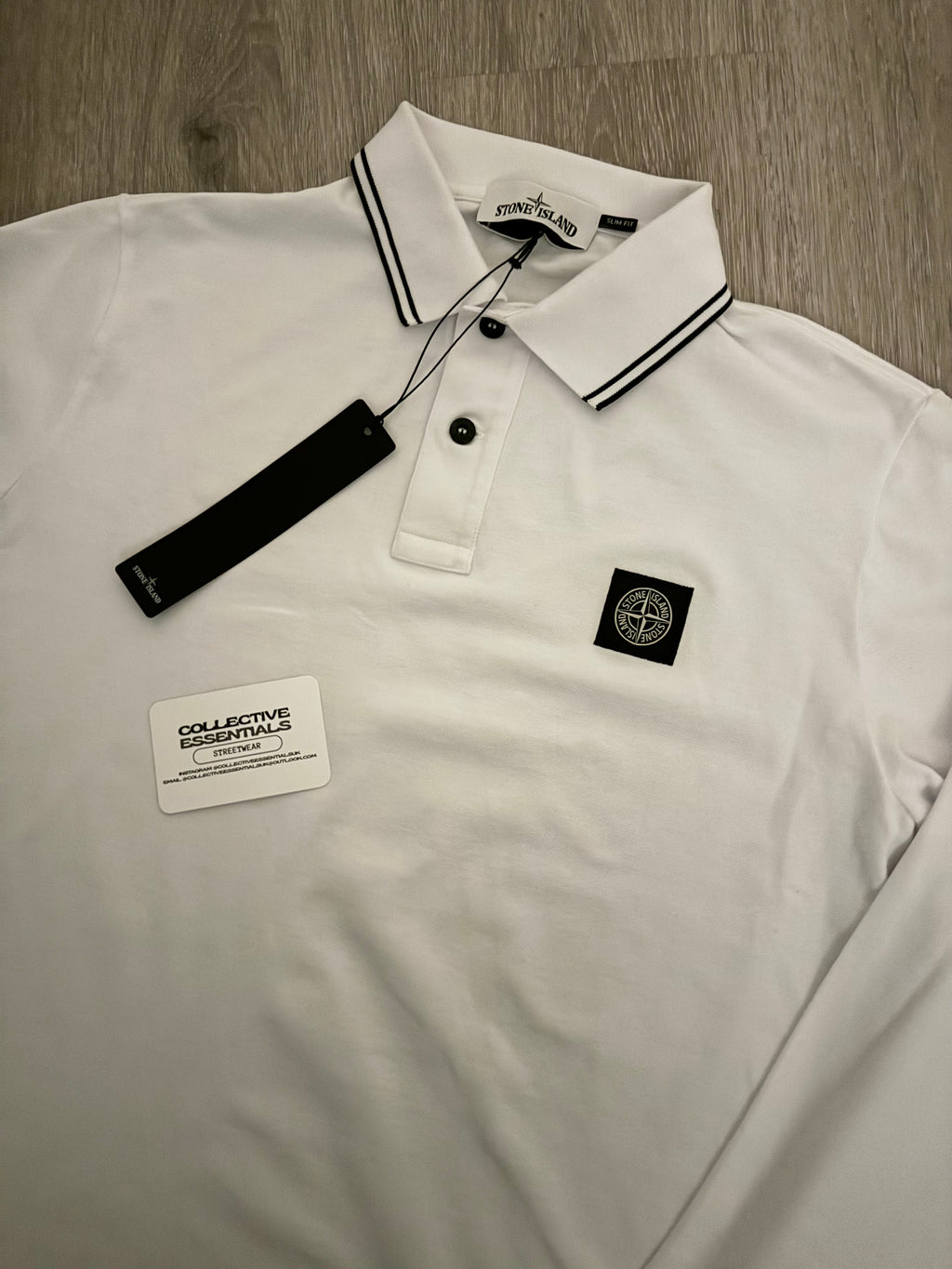 Stone Island Long Sleeved Polo - White