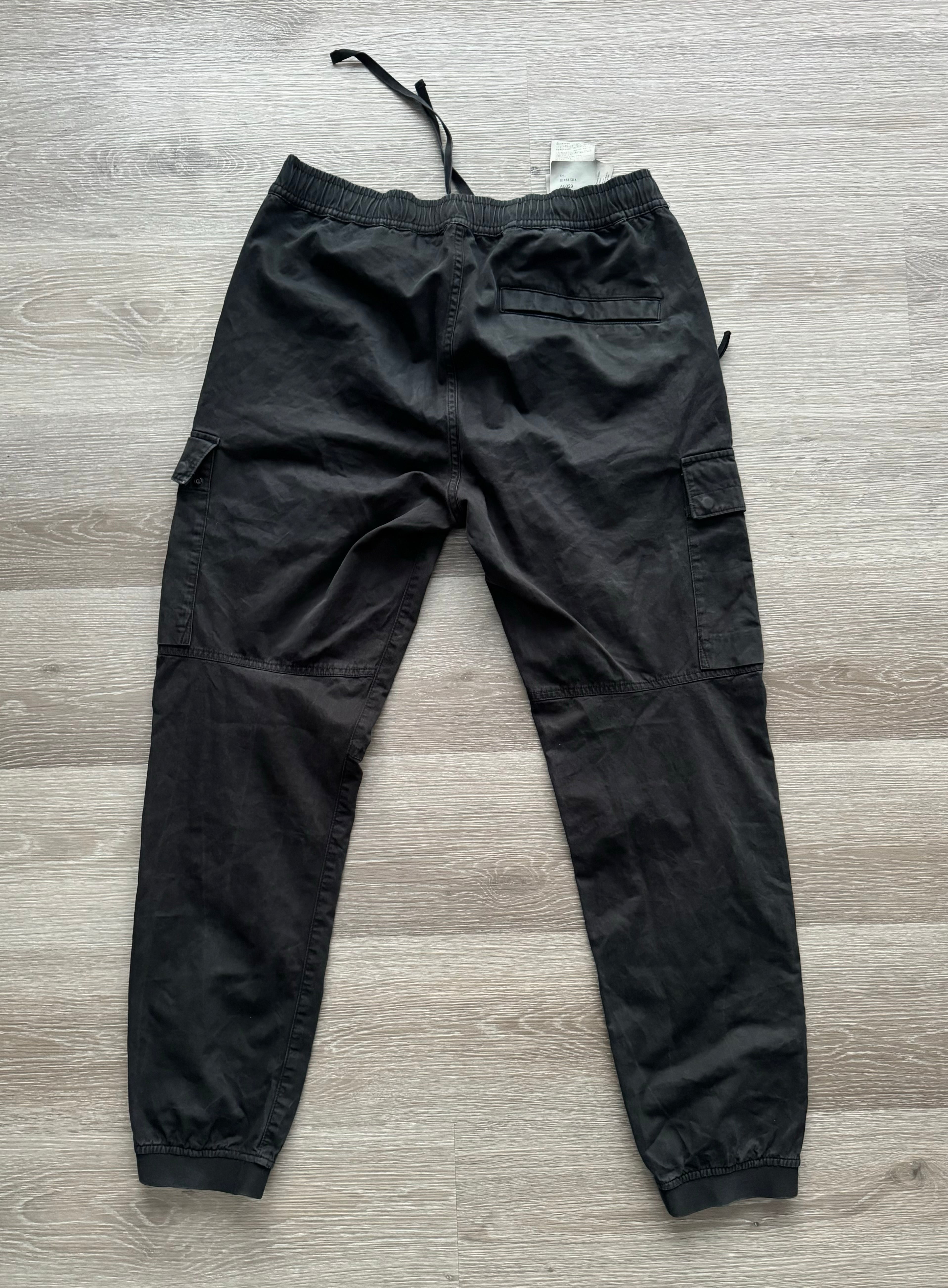 Stone Island Tapered Cargo Trousers - Black