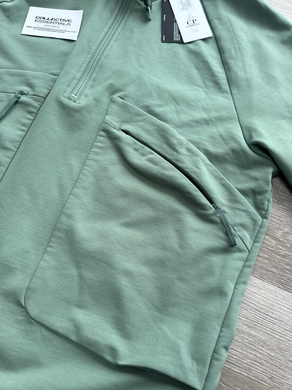 C.P. Company Green Metropolis Series Half Zip Sweatshirt - Large