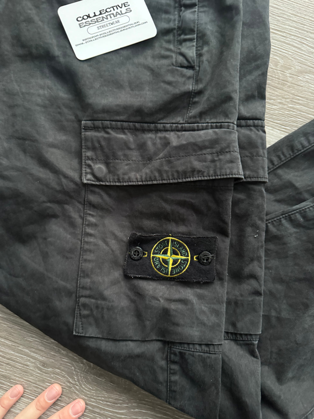 Stone Island Tapered Cargo Trousers - Black