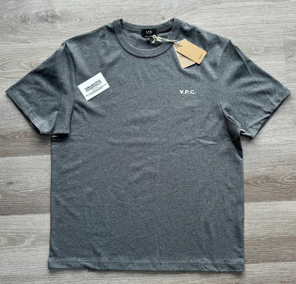 A.P.C. Grey Boxy-Fit Logo T-Shirt - XL