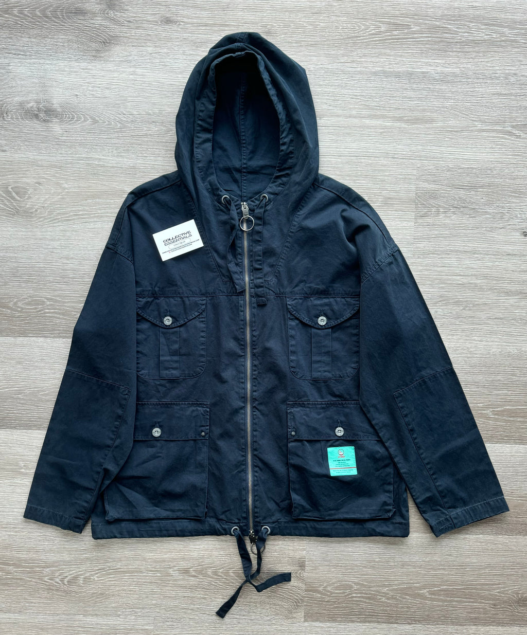Nigel Cabourn Lybro Navy Zip Army Smock - Medium