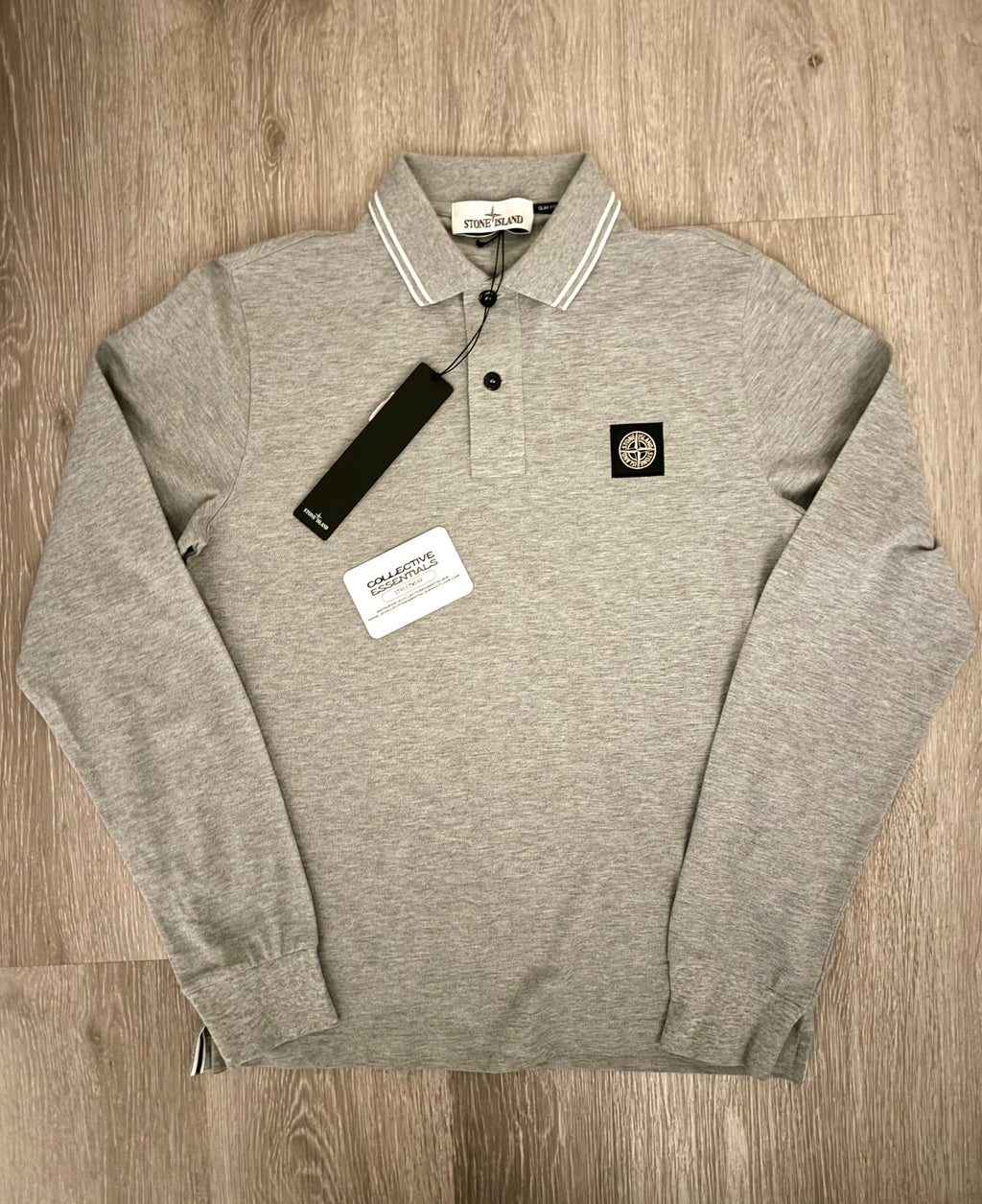 Stone Island Long Sleeve Polo - Grey
