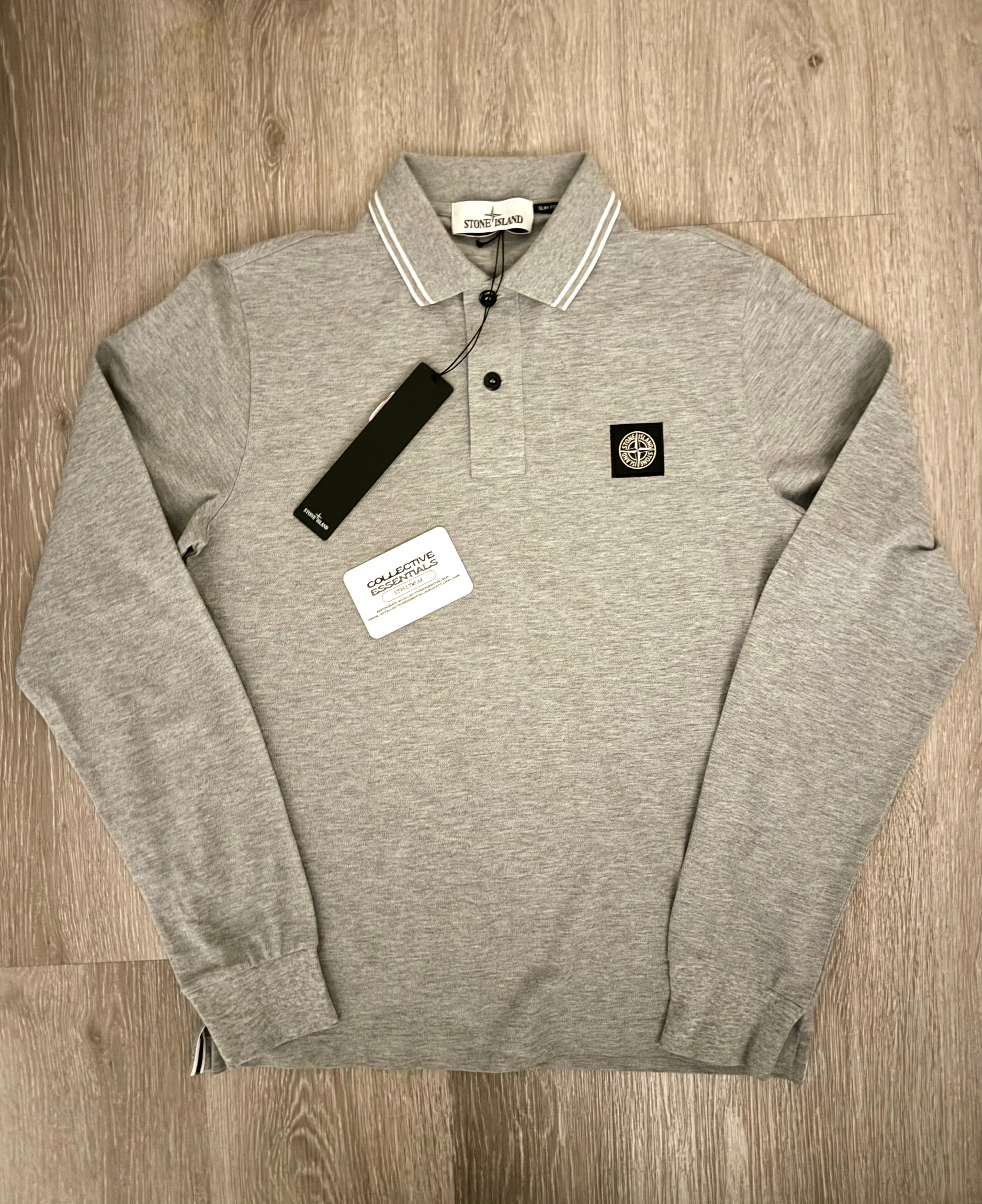 Stone Island Long Sleeve Polo - Grey