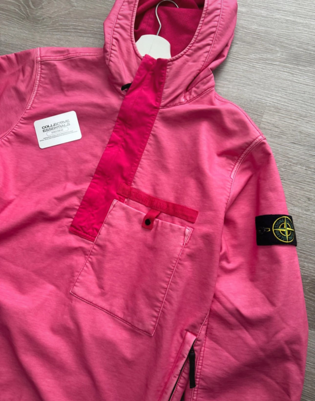 Stone Island Felpa Diagonale Gommata - Pink