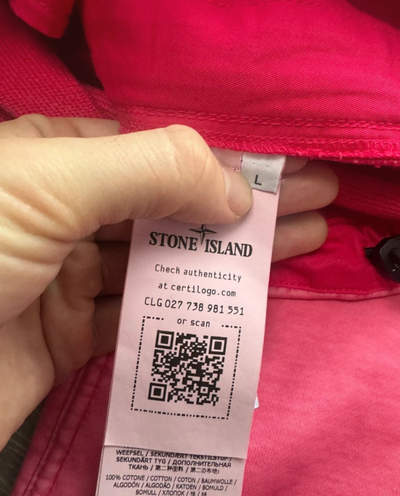 Stone Island Felpa Diagonale Gommata - Pink