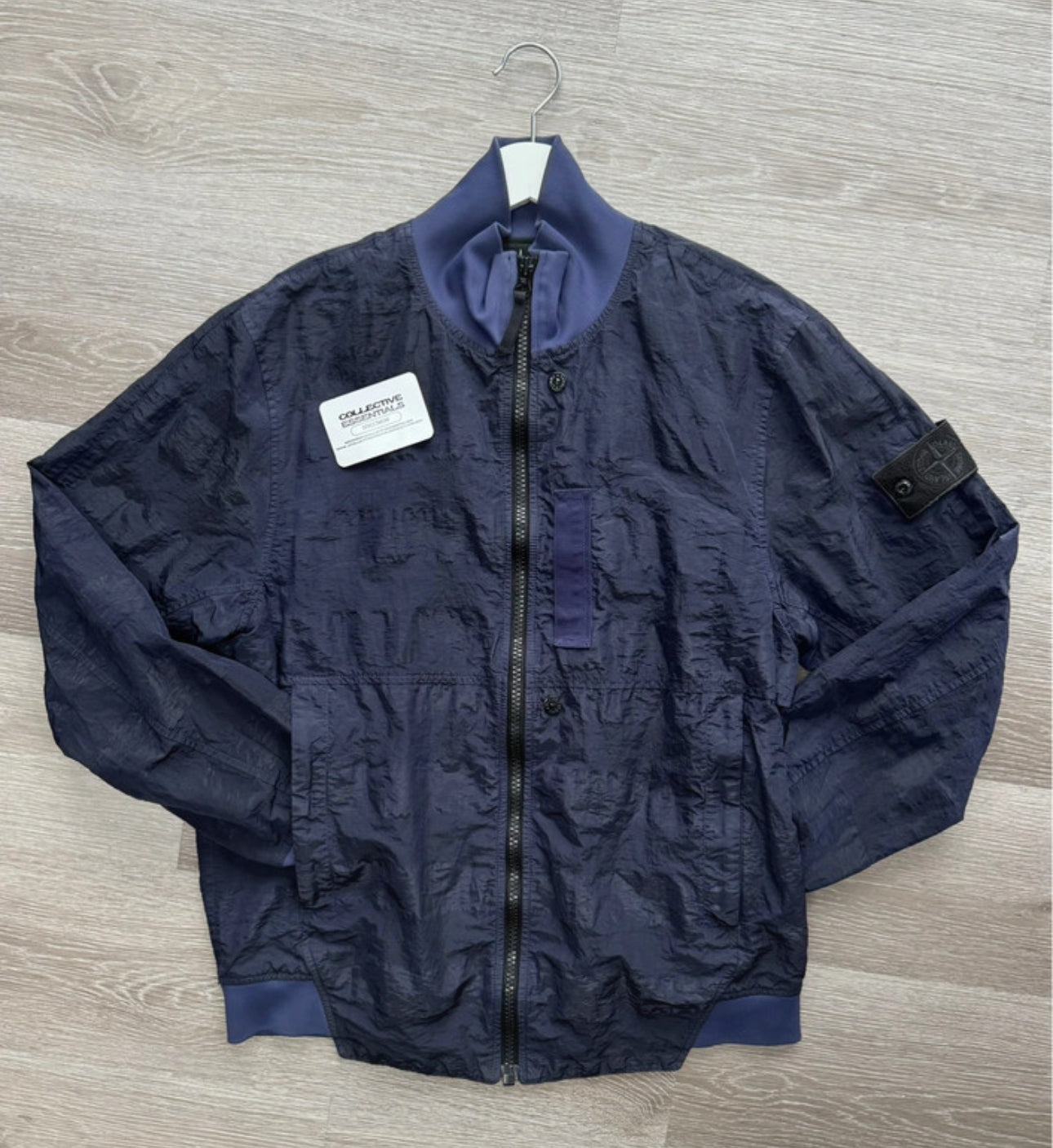 Stone Island Shadow Projects Striped Nylon Metal Jacket - Navy