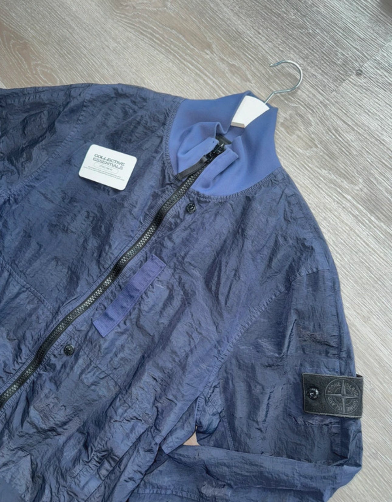 Stone Island Shadow Projects Striped Nylon Metal Jacket - Navy